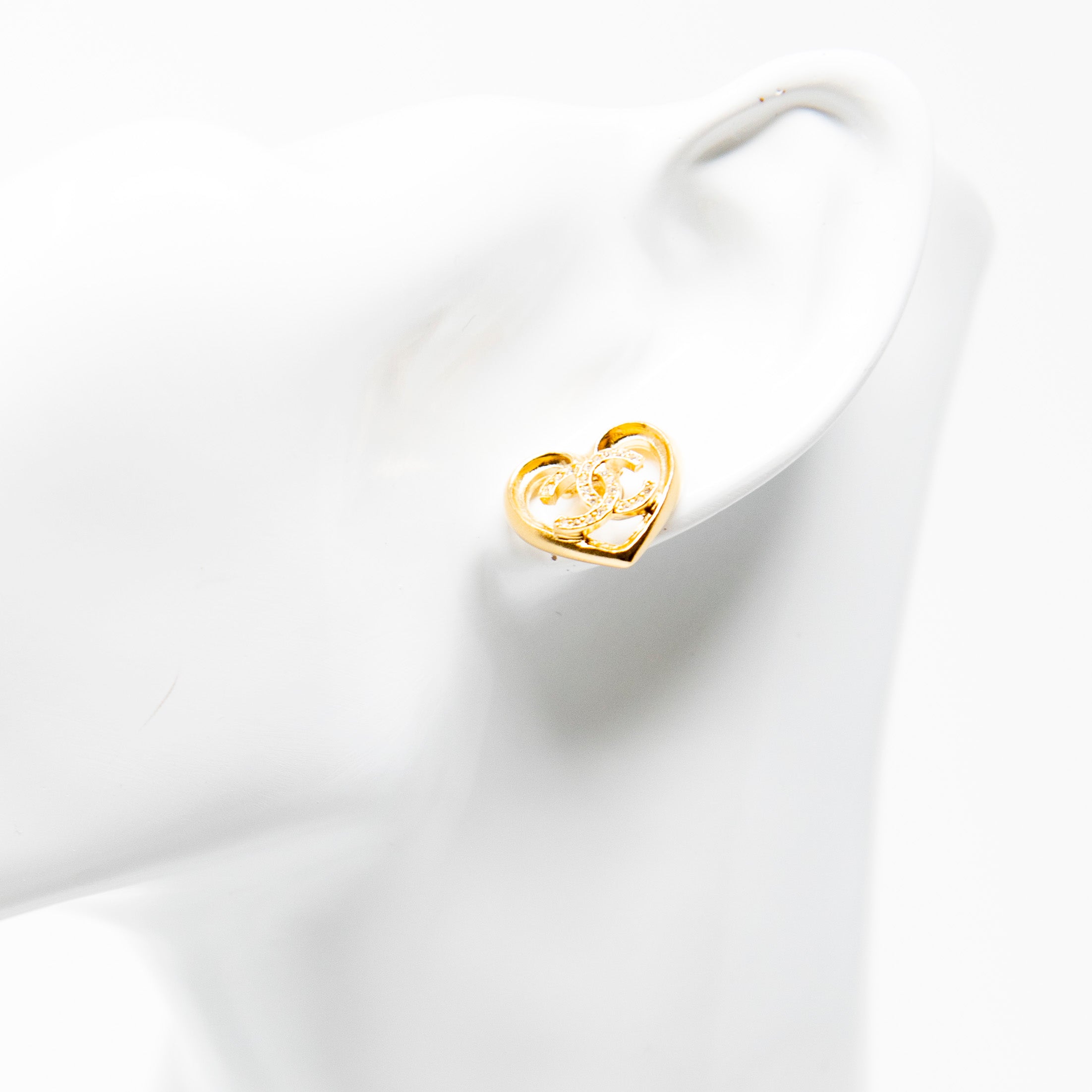 Chanel Heart CC Earrings
