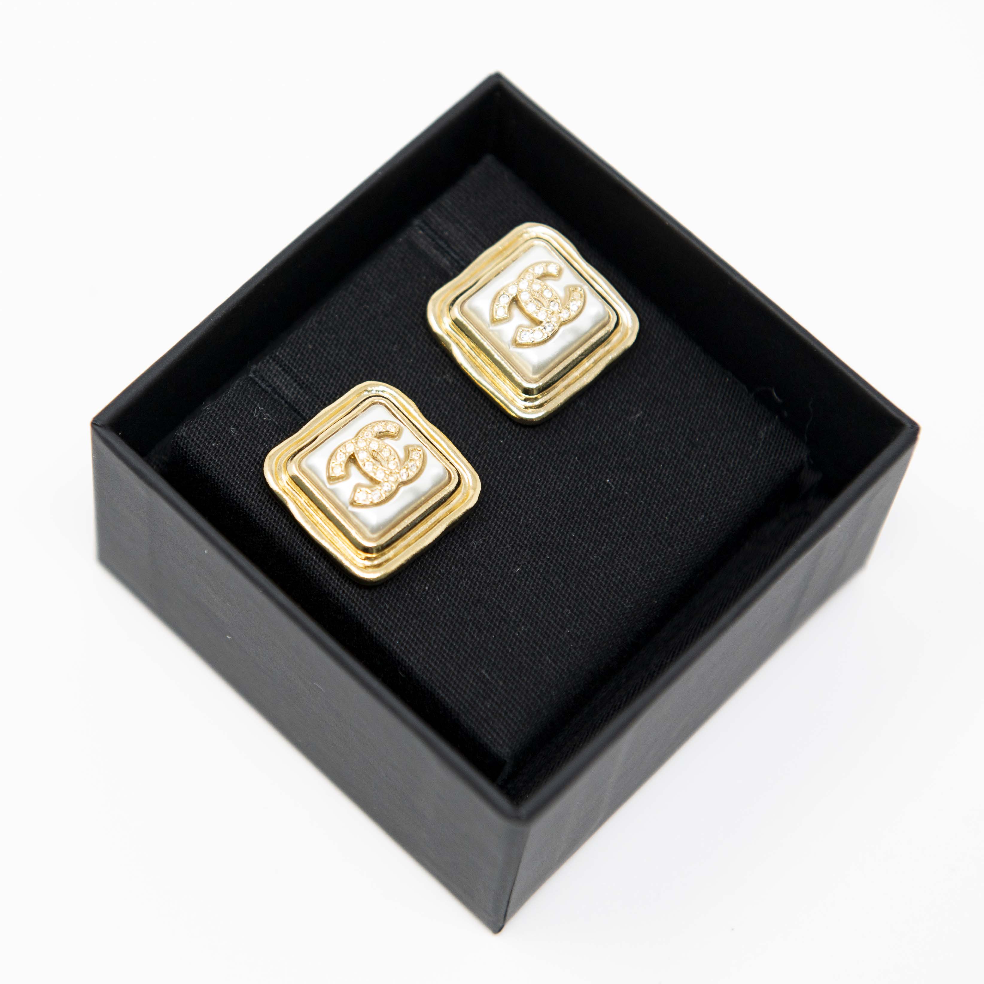 Chanel Square CC Earrings