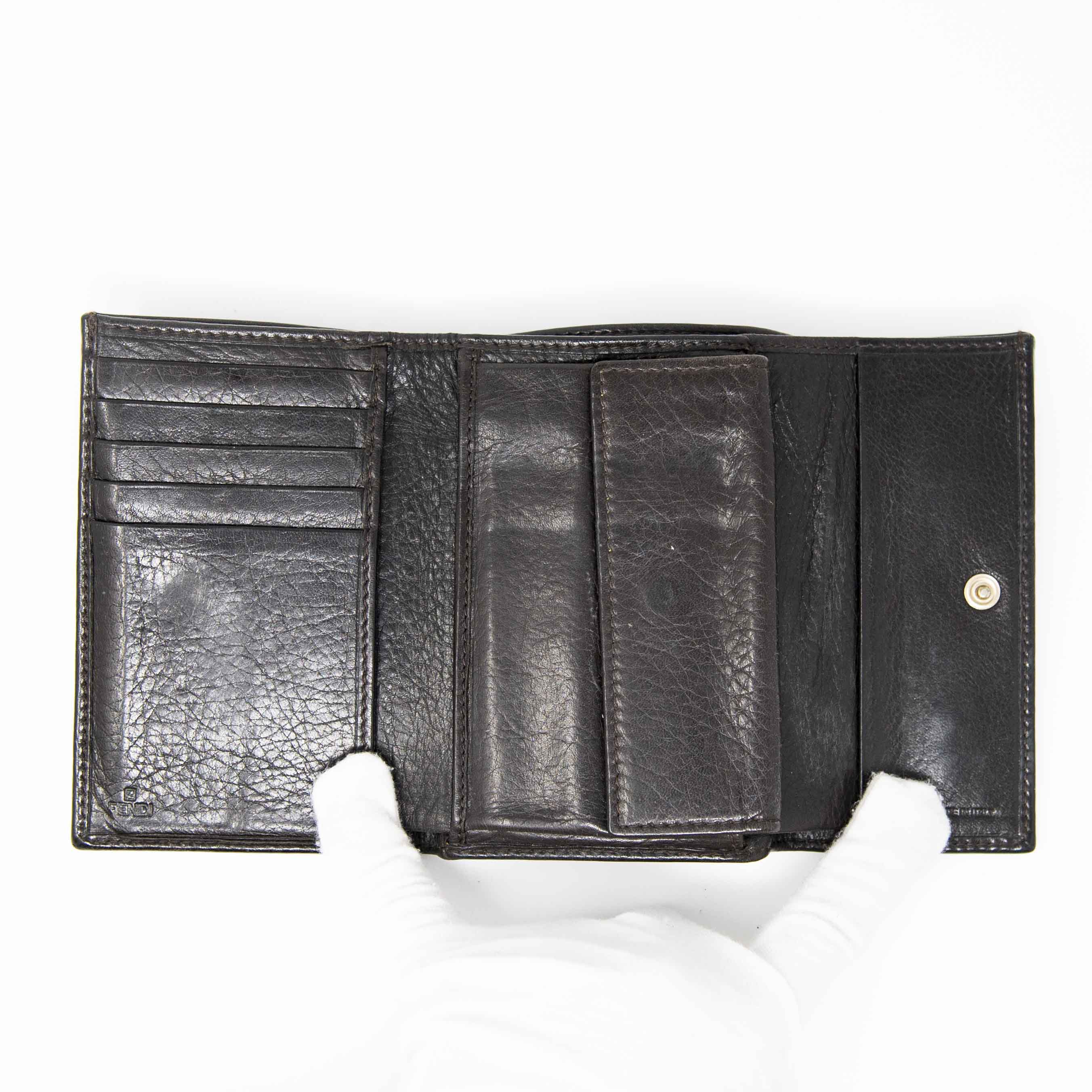 Fendi Brown Zucca Compact Wallet