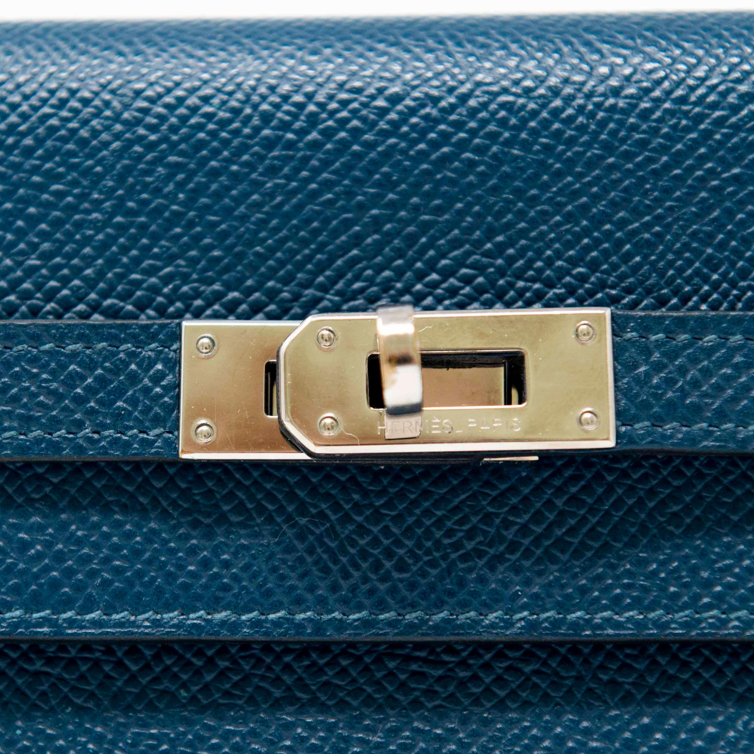 Hermes Bleu Colvert Epsom Kelly Wallet