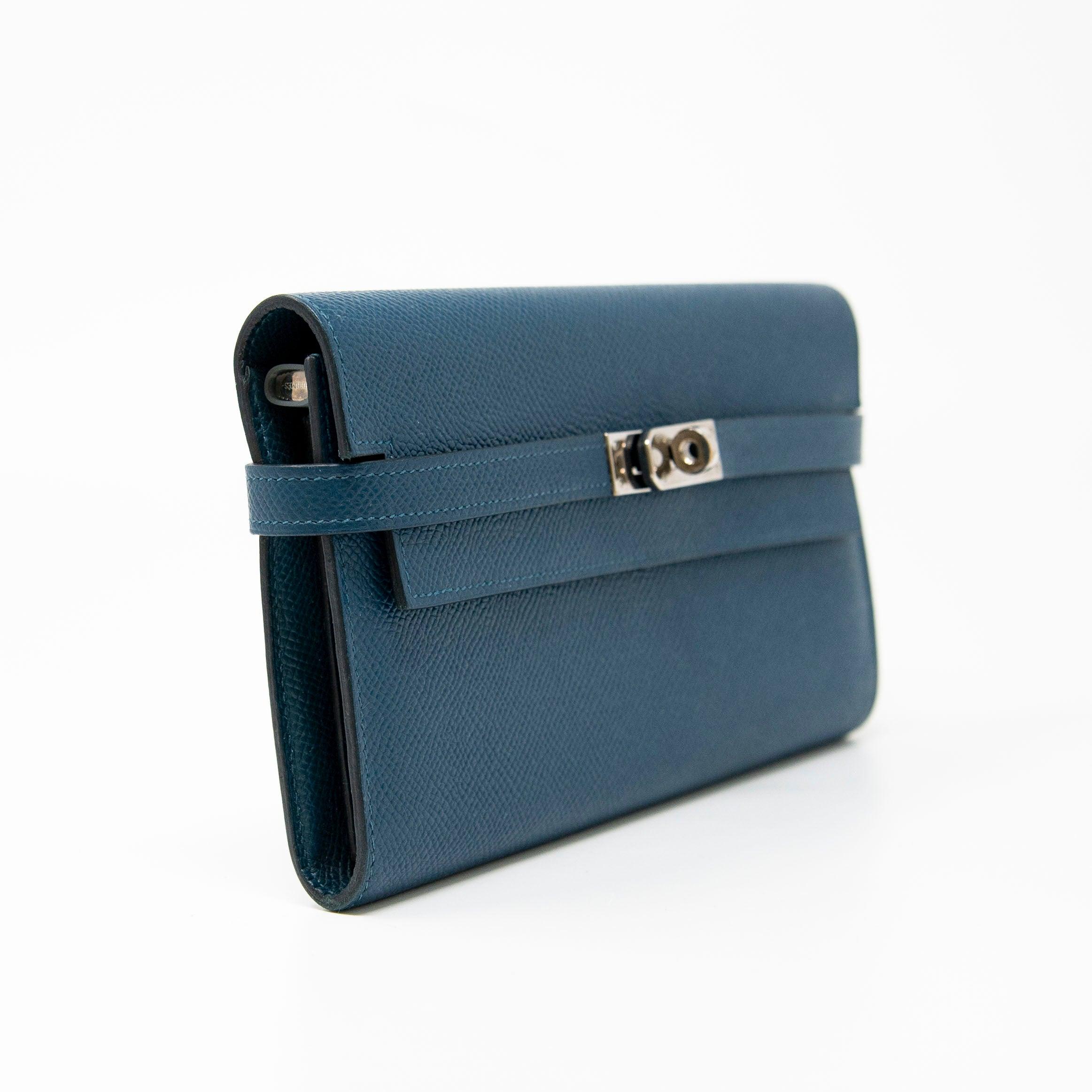 Hermes Bleu Colvert Epsom Kelly Wallet