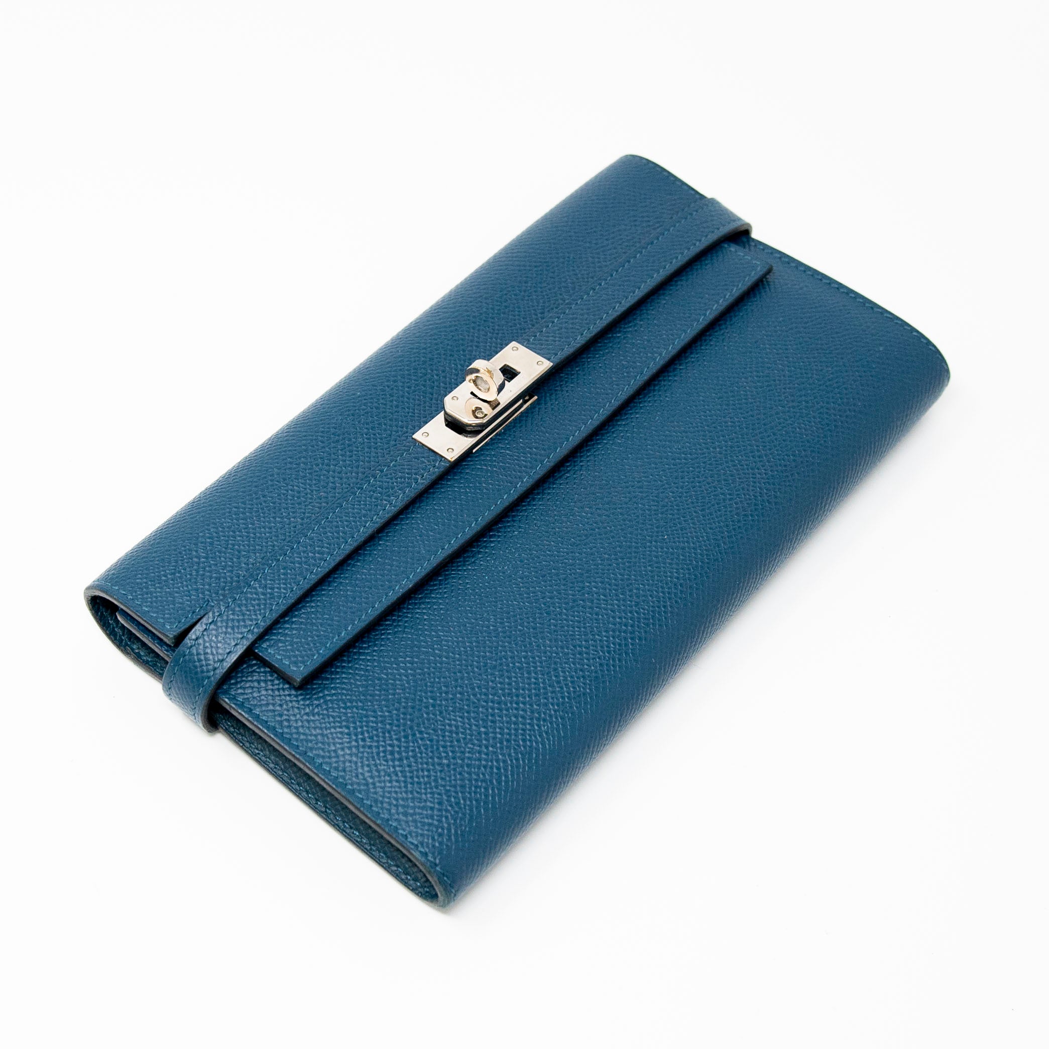 Hermes Bleu Colvert Epsom Kelly Wallet