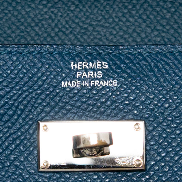 Hermes Bleu Colvert Epsom Kelly Wallet