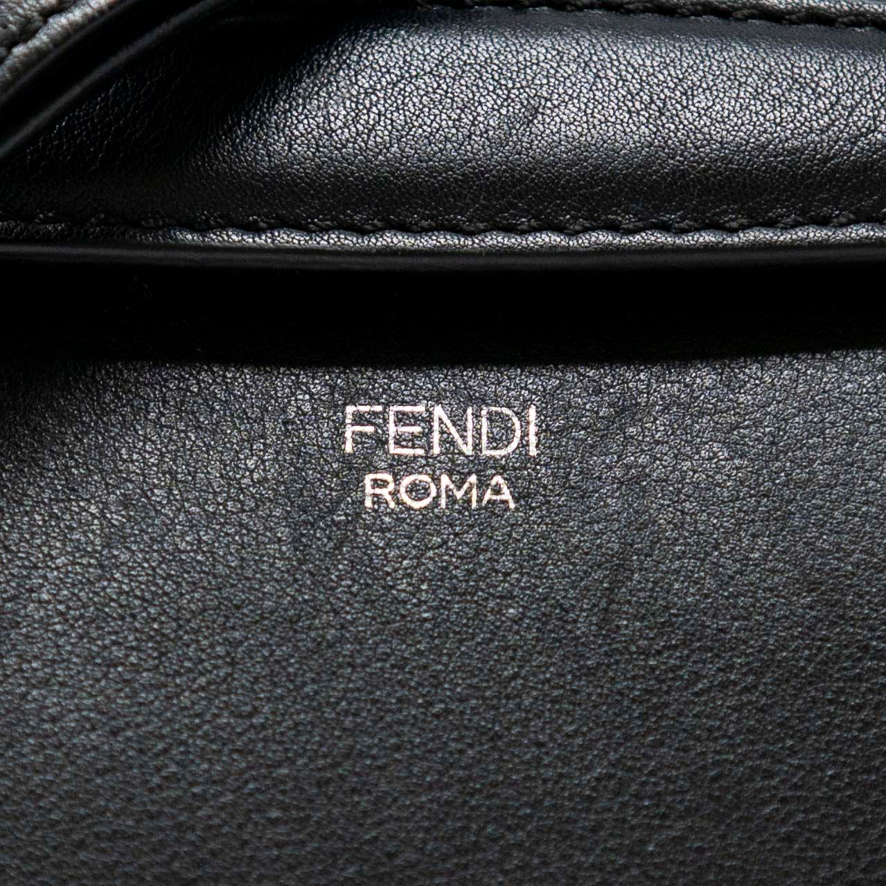 Fendi Black Mini By The Way Crystal-Croc-Tail Bag