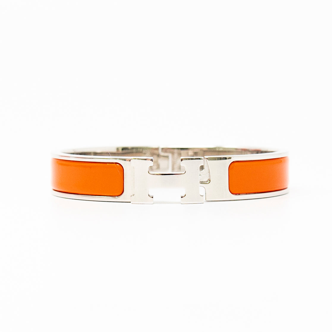 Hermes Orange Fruite Clic H Bracelet GM