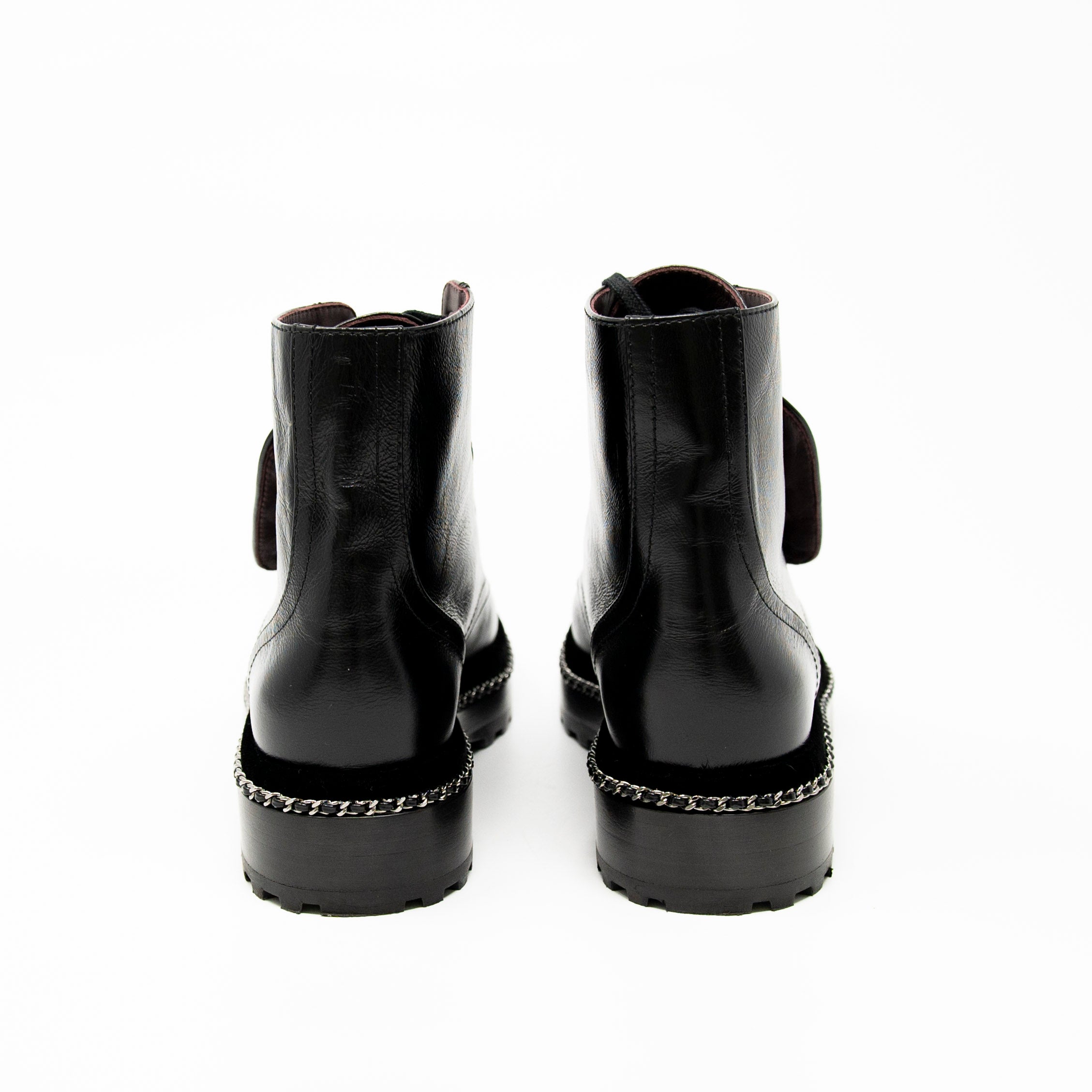 Chanel Black Combat Boots 36.5