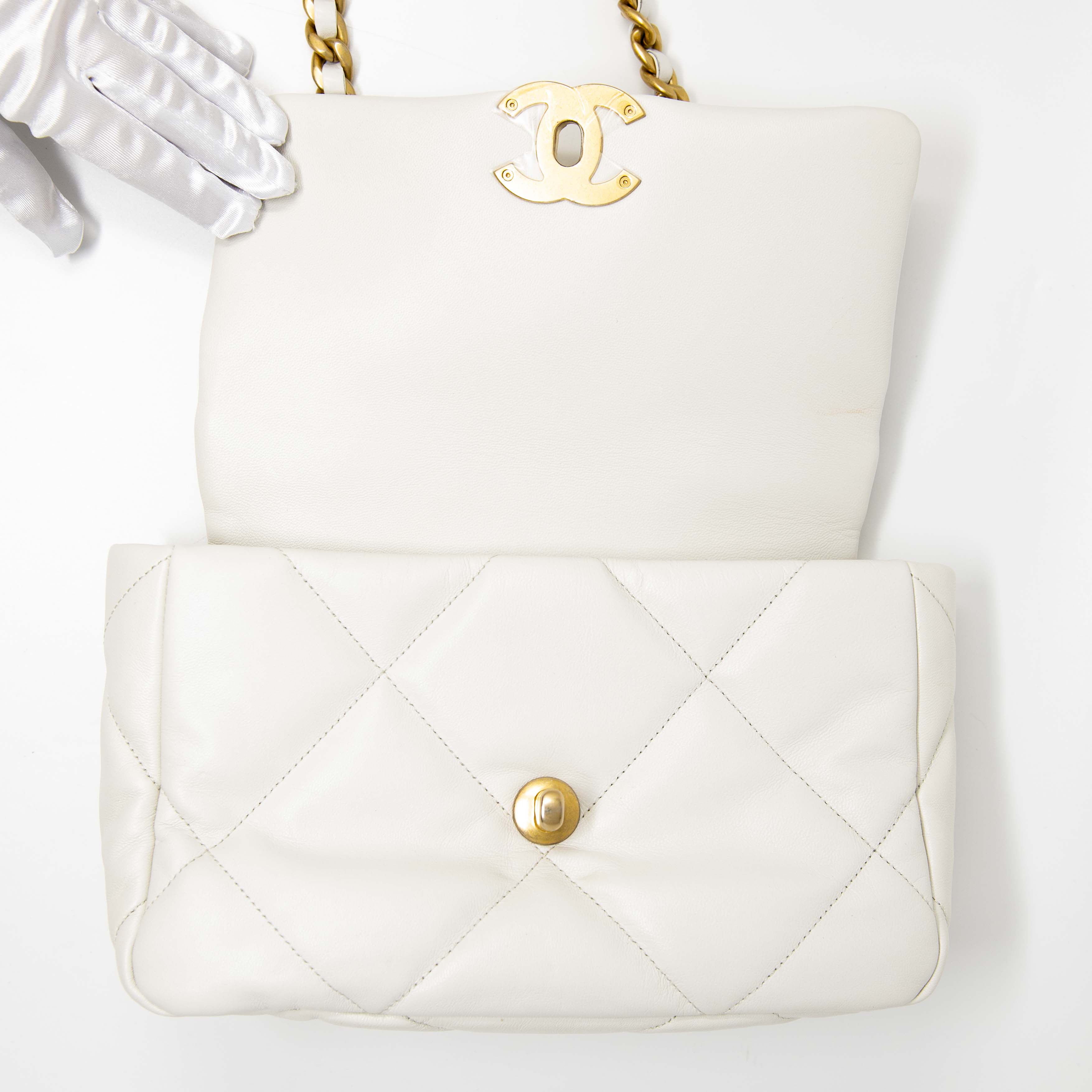 Chanel White Small 19 Flap