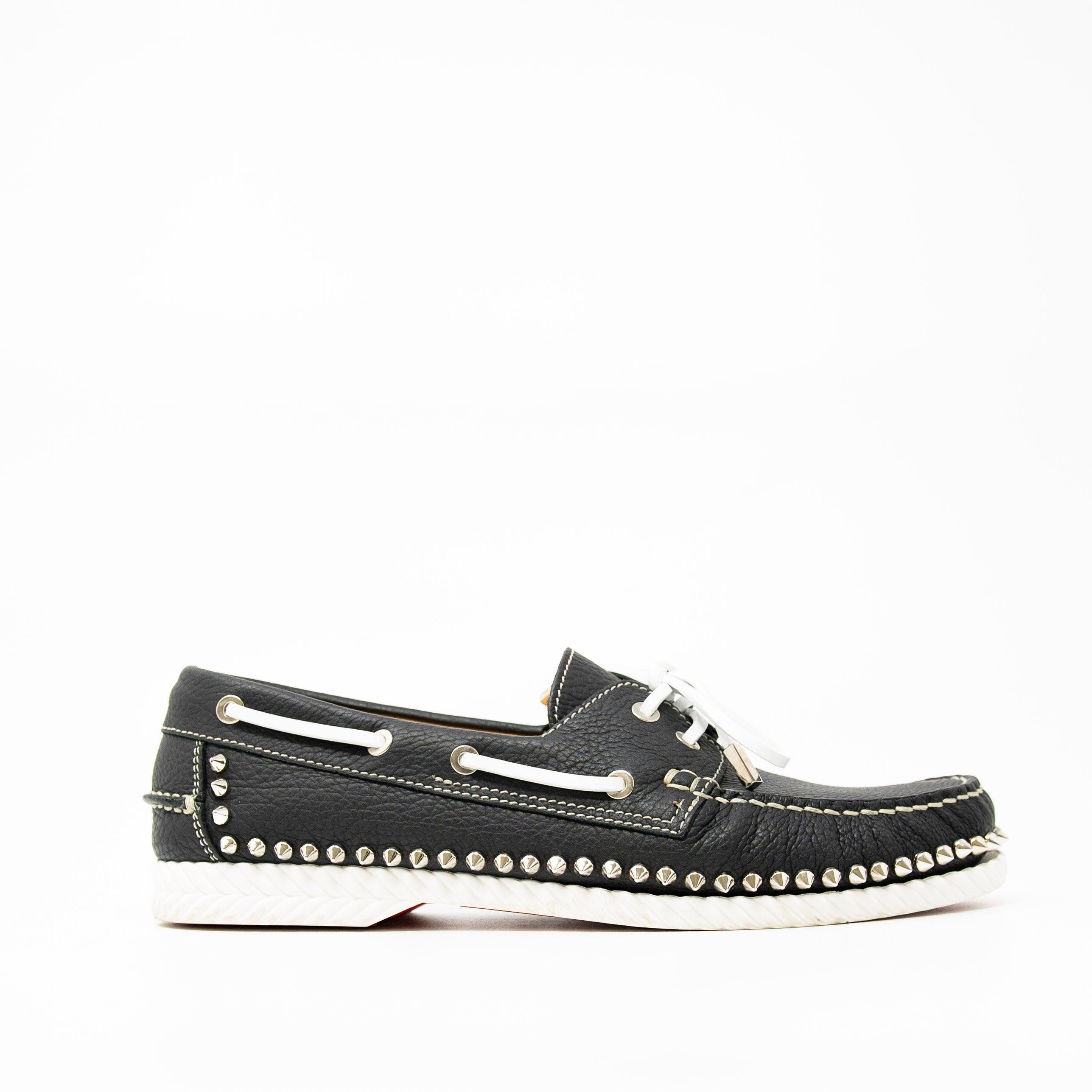 Christian Louboutin Dark Blue Roller Boat Flats 41.5