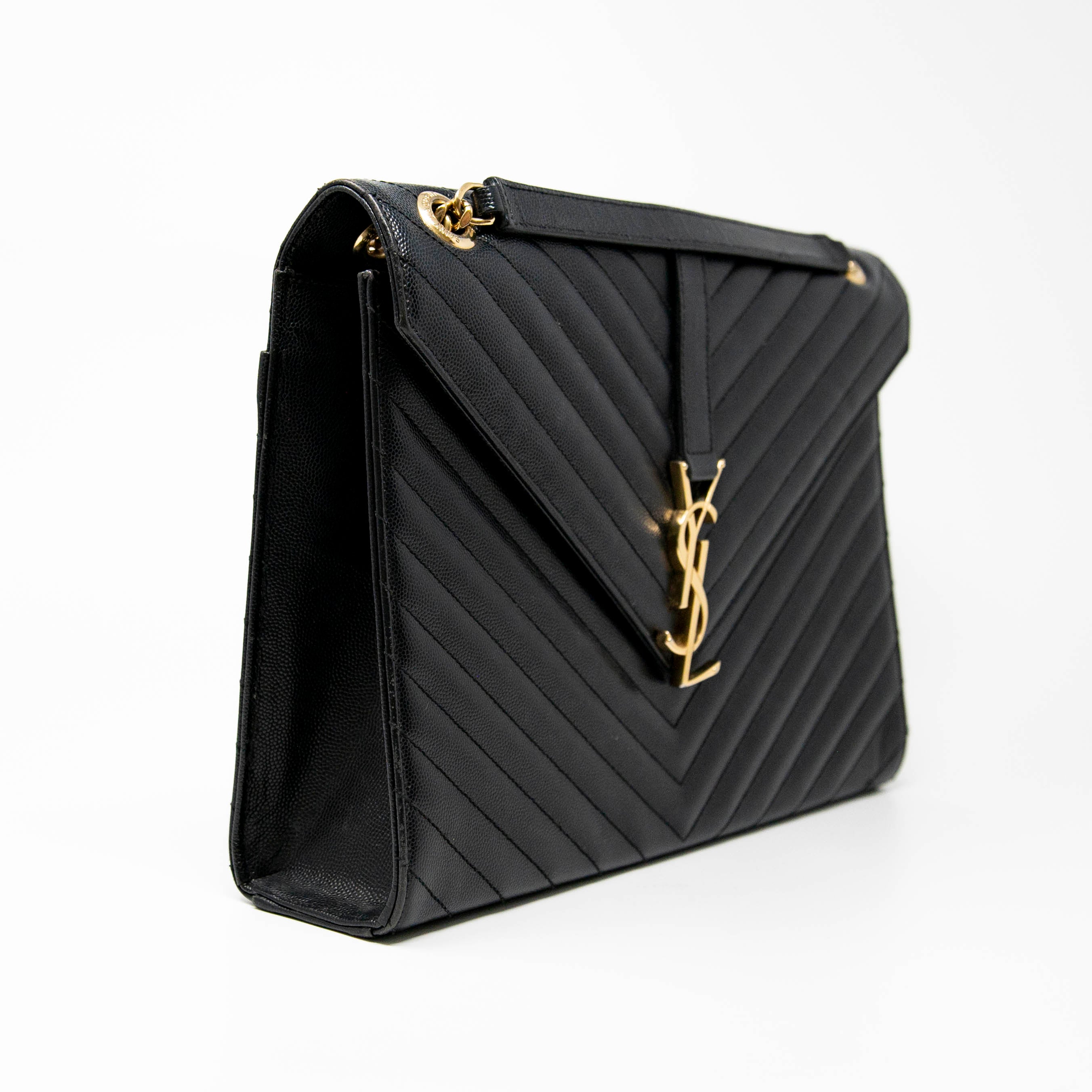 Saint Laurent Black Large Envelope Bag