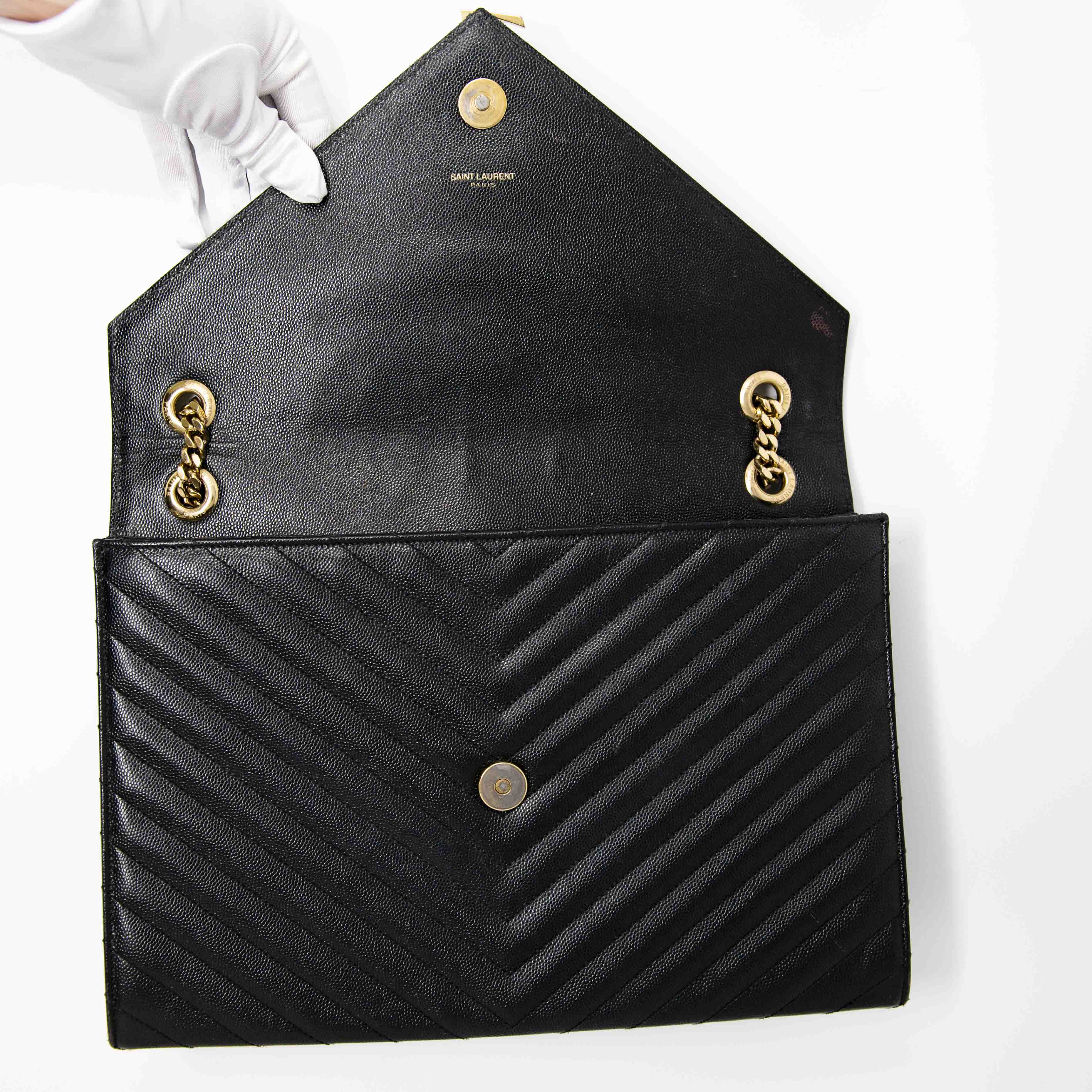 Saint Laurent Black Large Envelope Bag