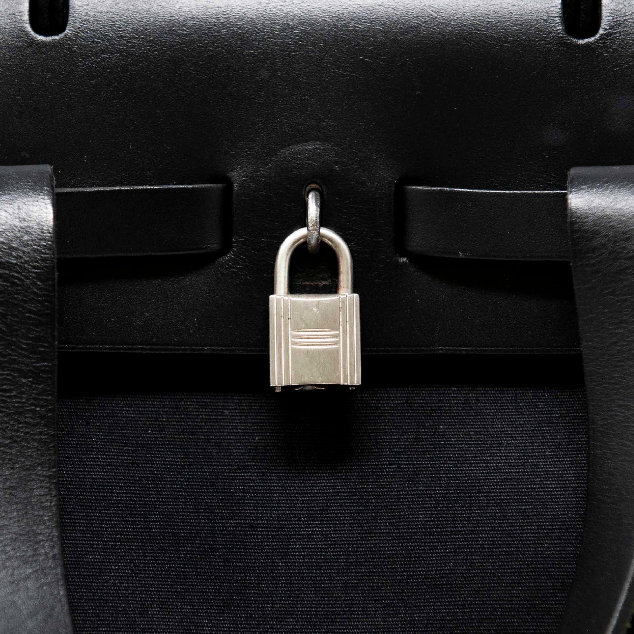 Hermes Noir Toile Herbag Backpack