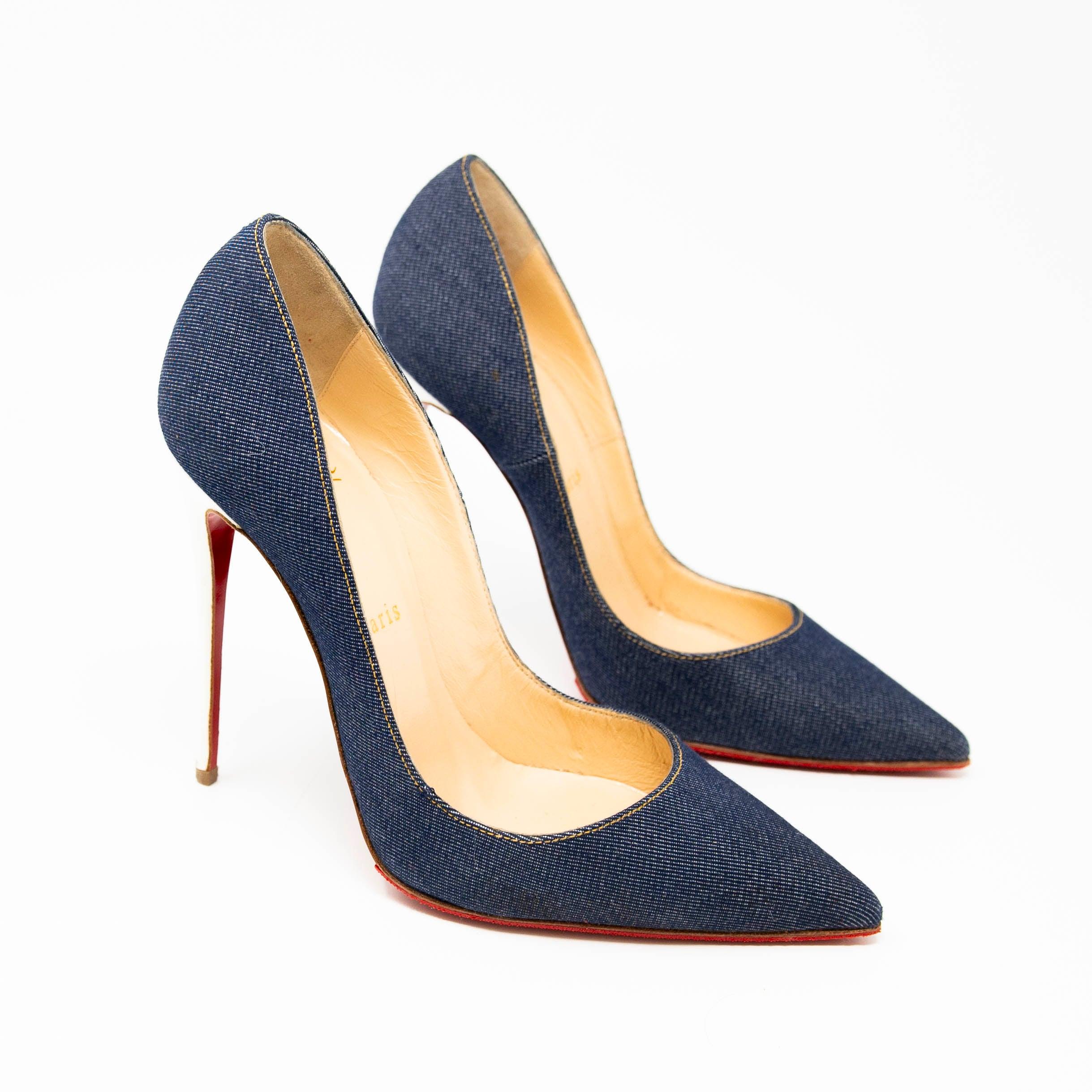 Christian Louboutin Blue Denim So Kate Pumps 38