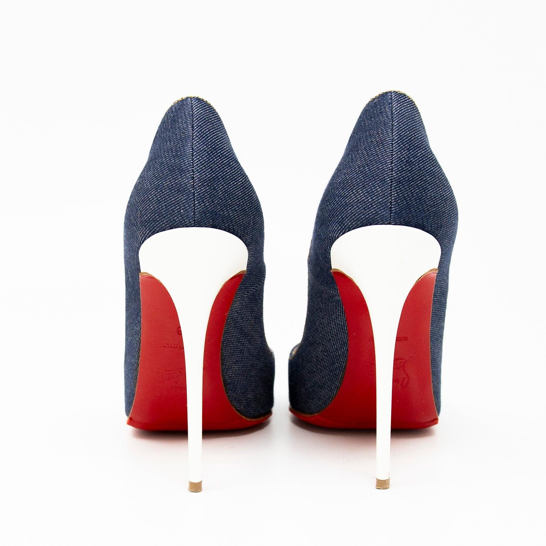 Christian Louboutin Blue Denim So Kate Pumps 38