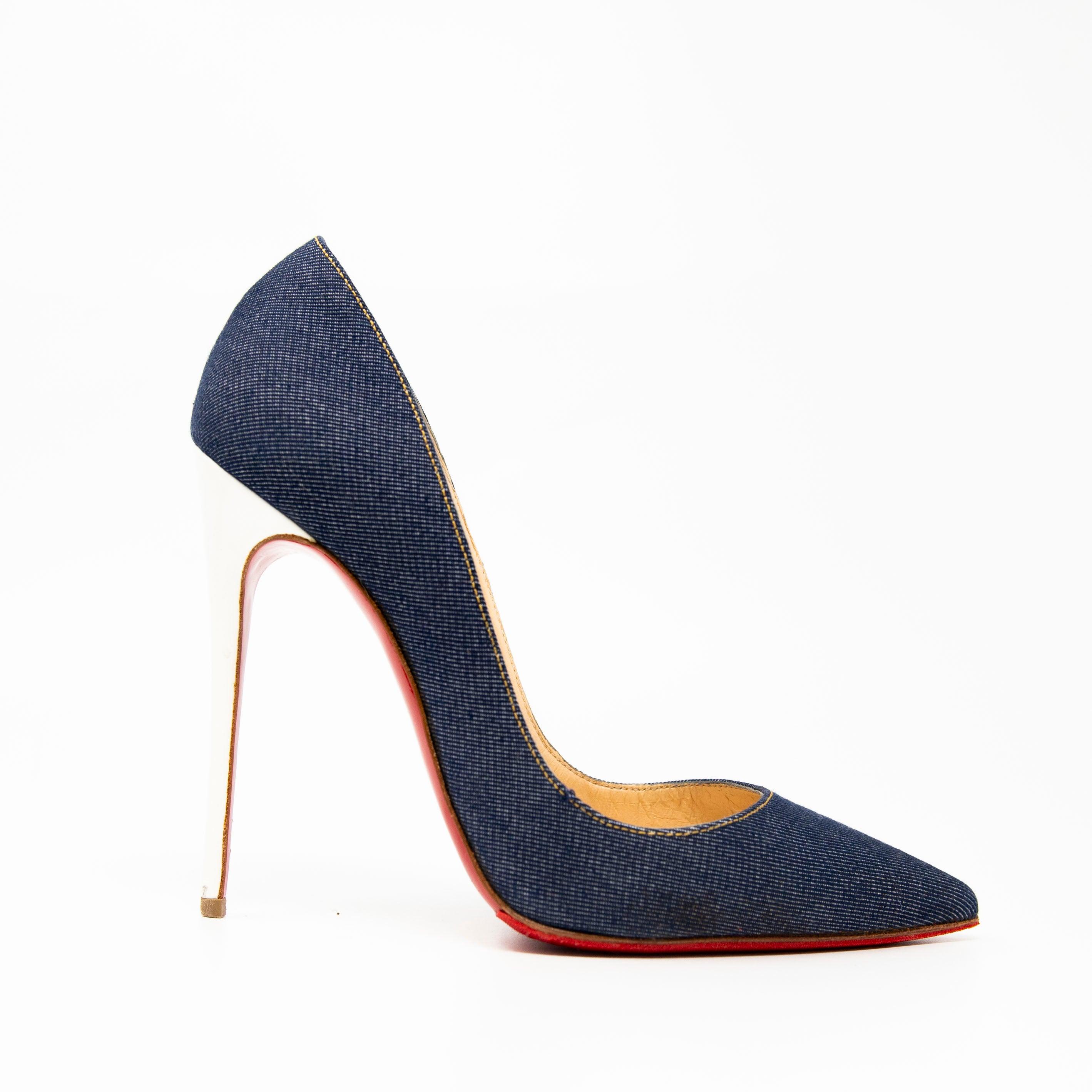 Christian Louboutin Blue Denim So Kate Pumps 38