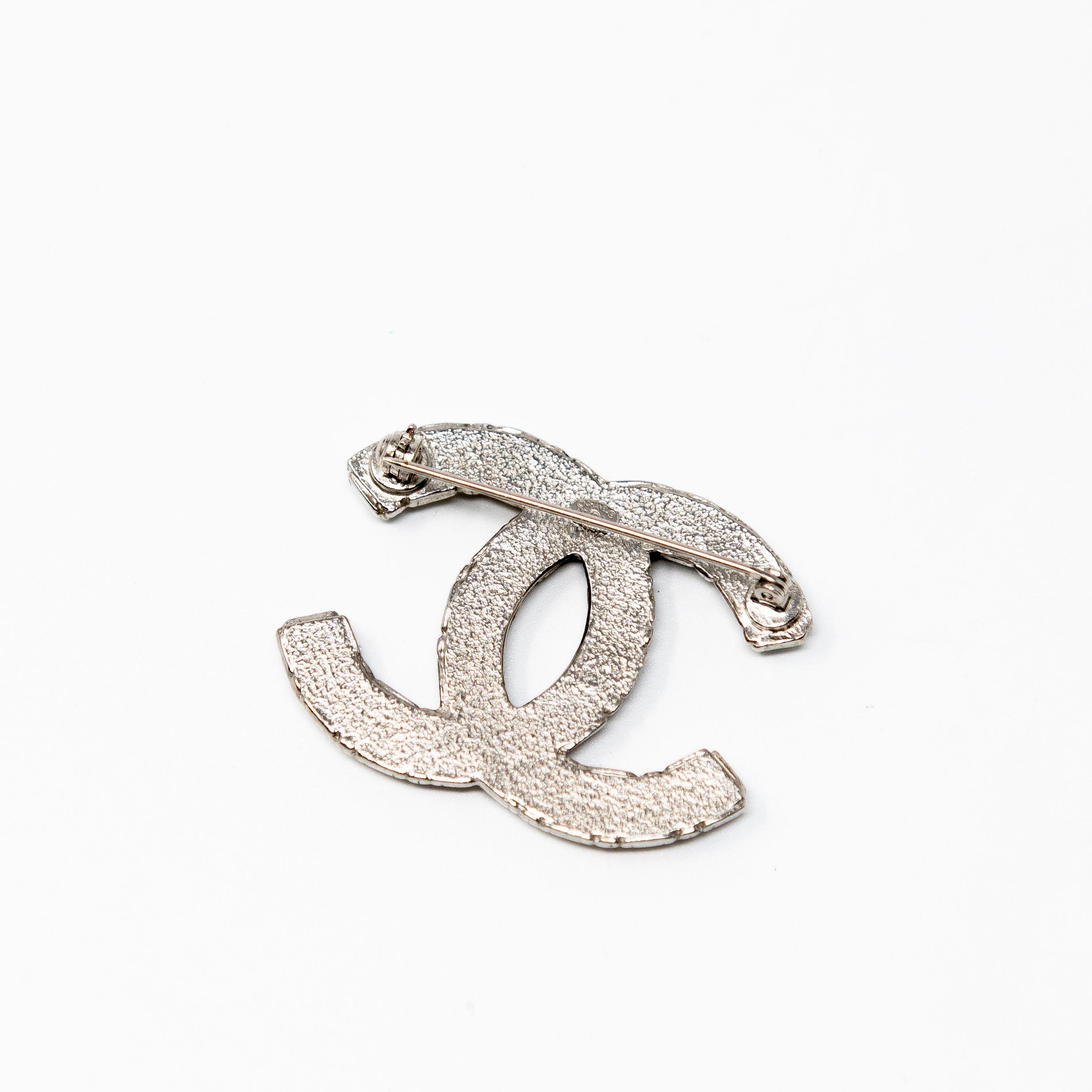 Chanel Silver Crystal Brooch