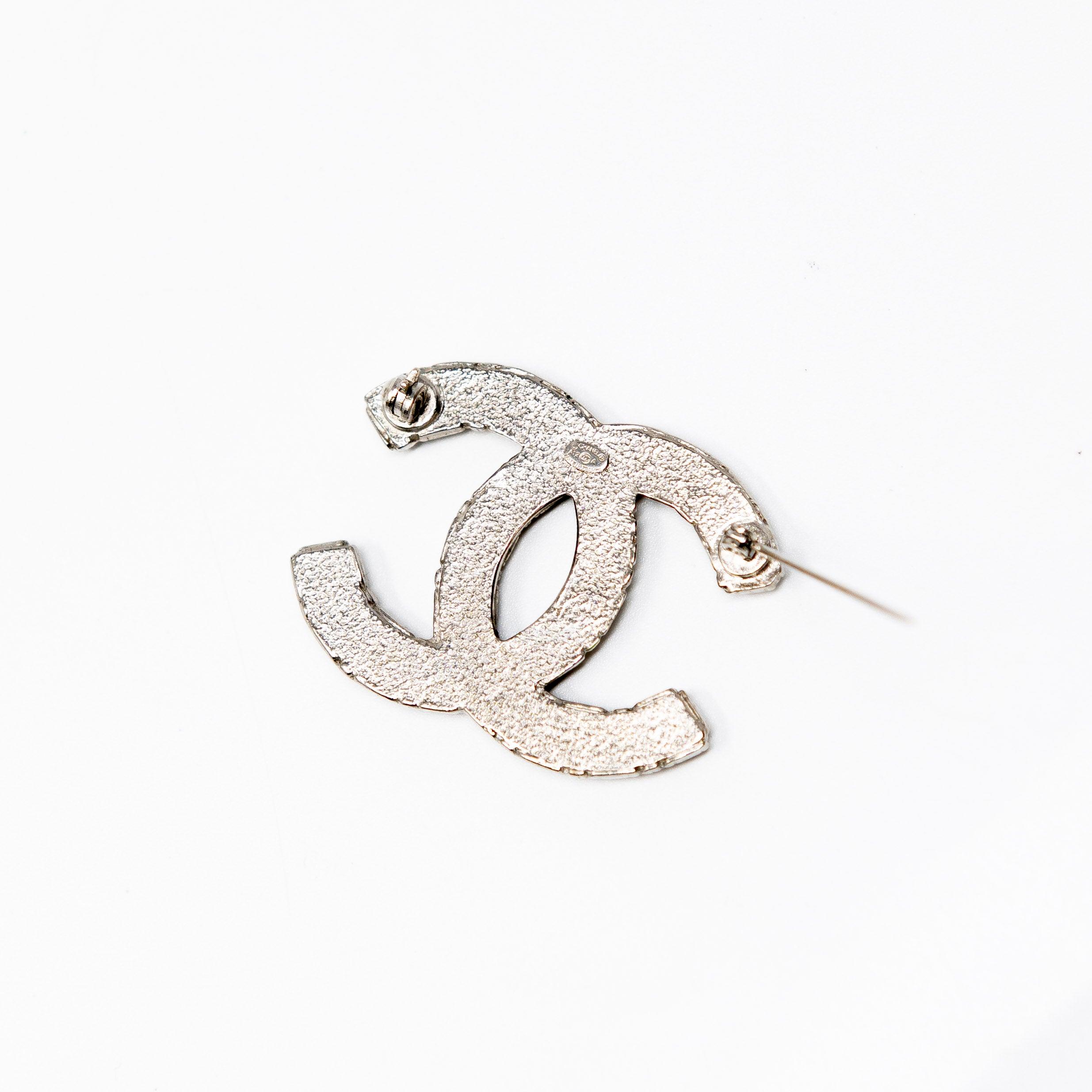 Chanel Silver Crystal Brooch