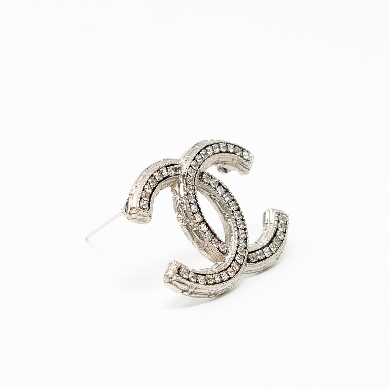 Chanel Silver Crystal Brooch