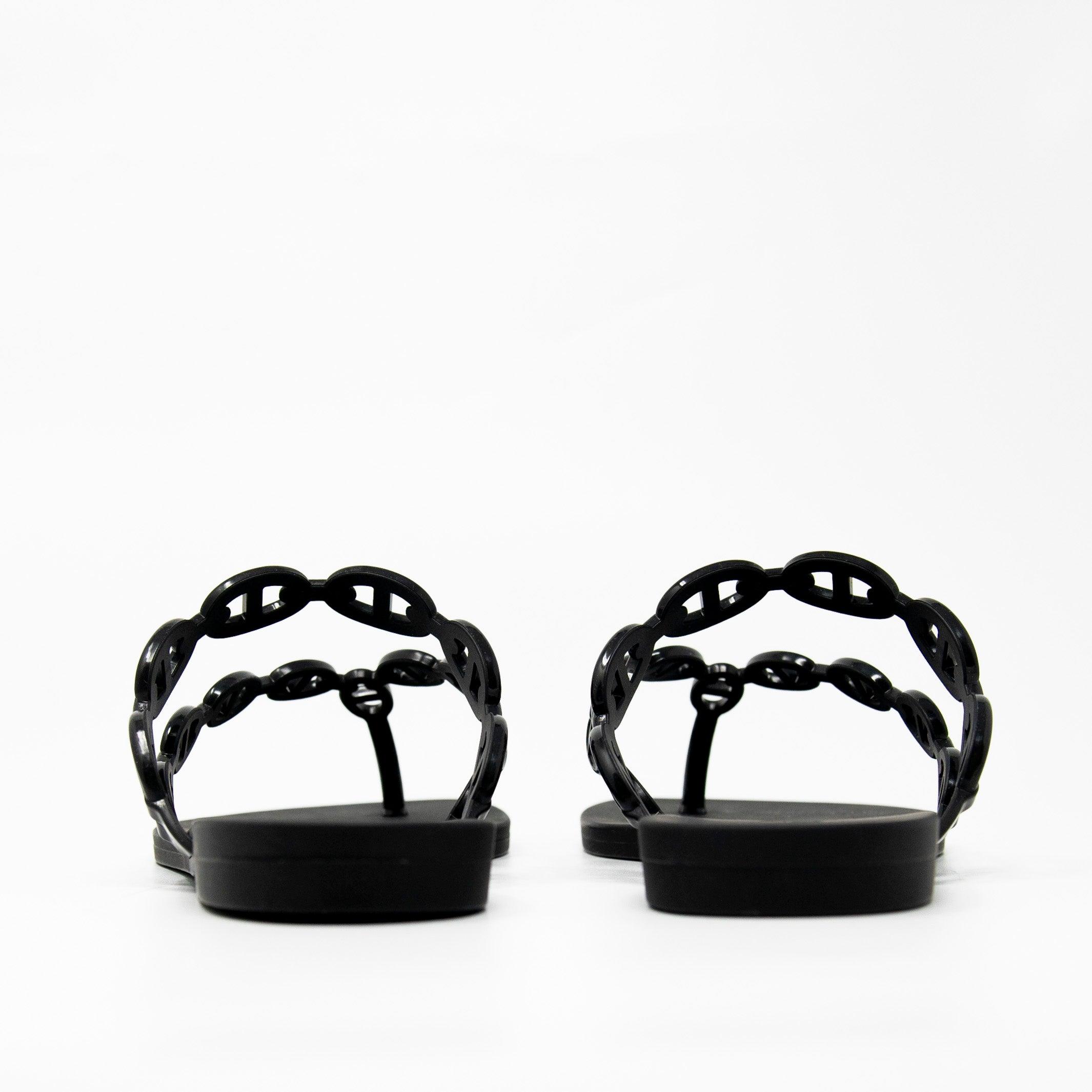 Hermes Noir Island Sandals 36