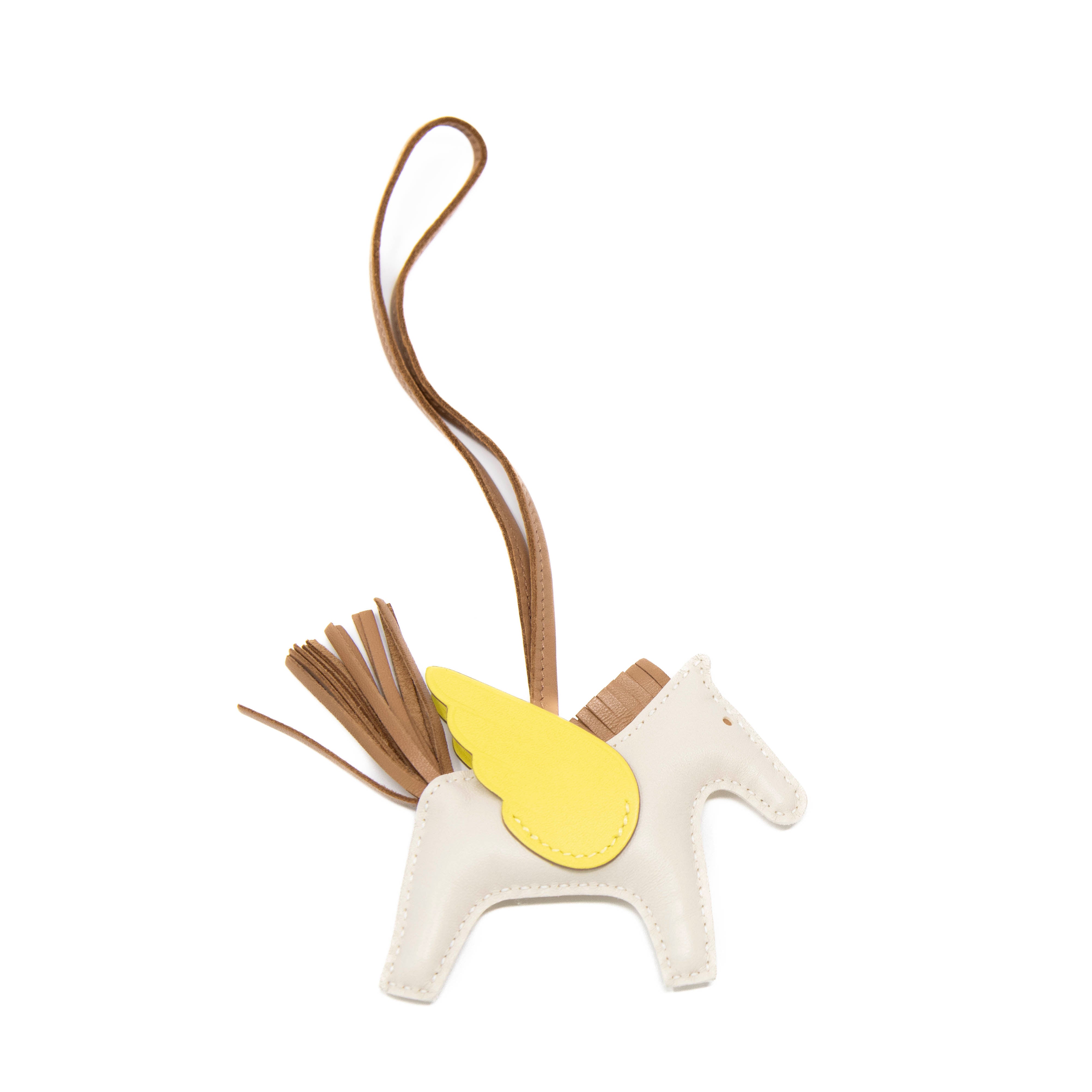 Hermes Craie/ Lime/ Chai Swift Rodeo Pegase Charm PM