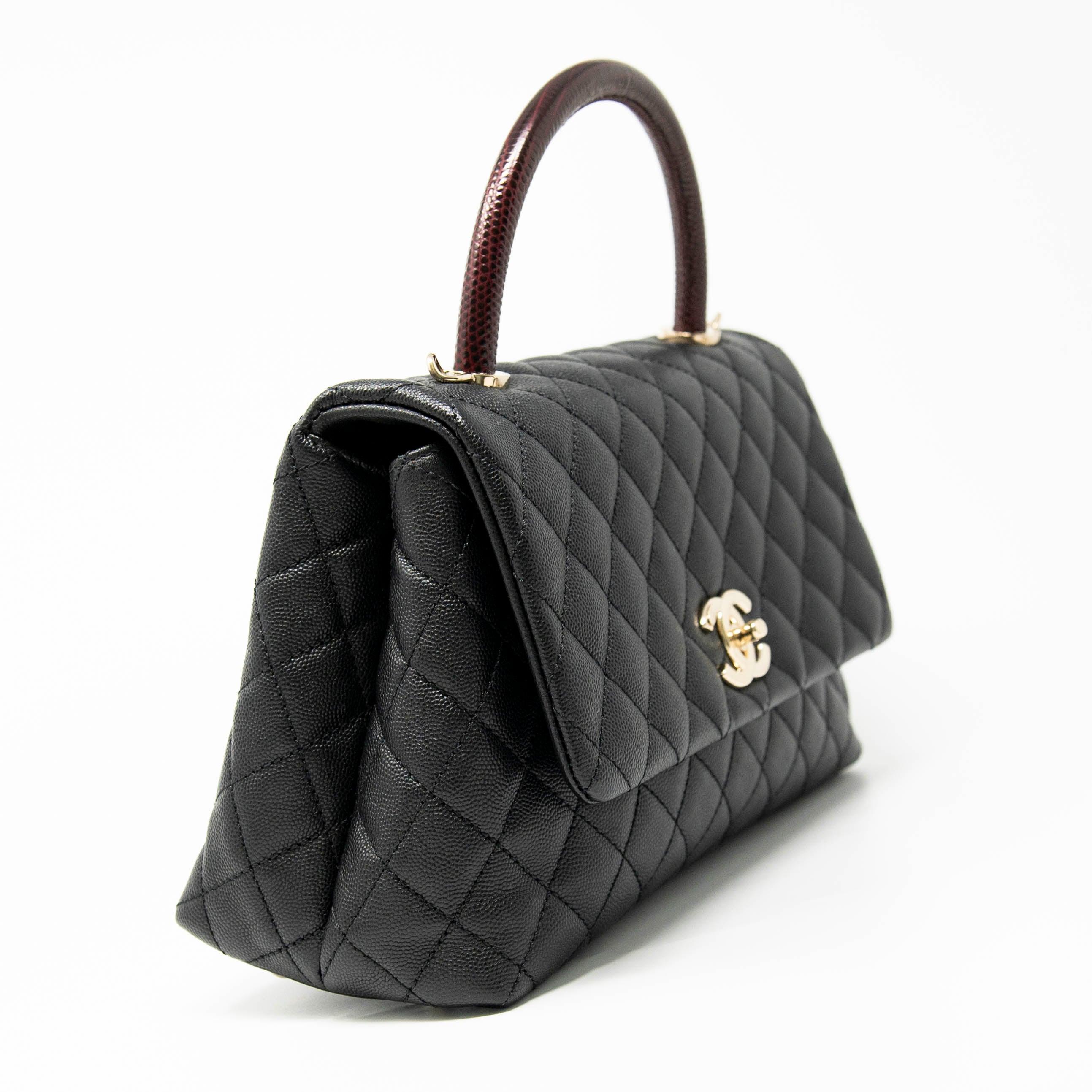 Chanel Black Medium Coco Handle Jadore Couture