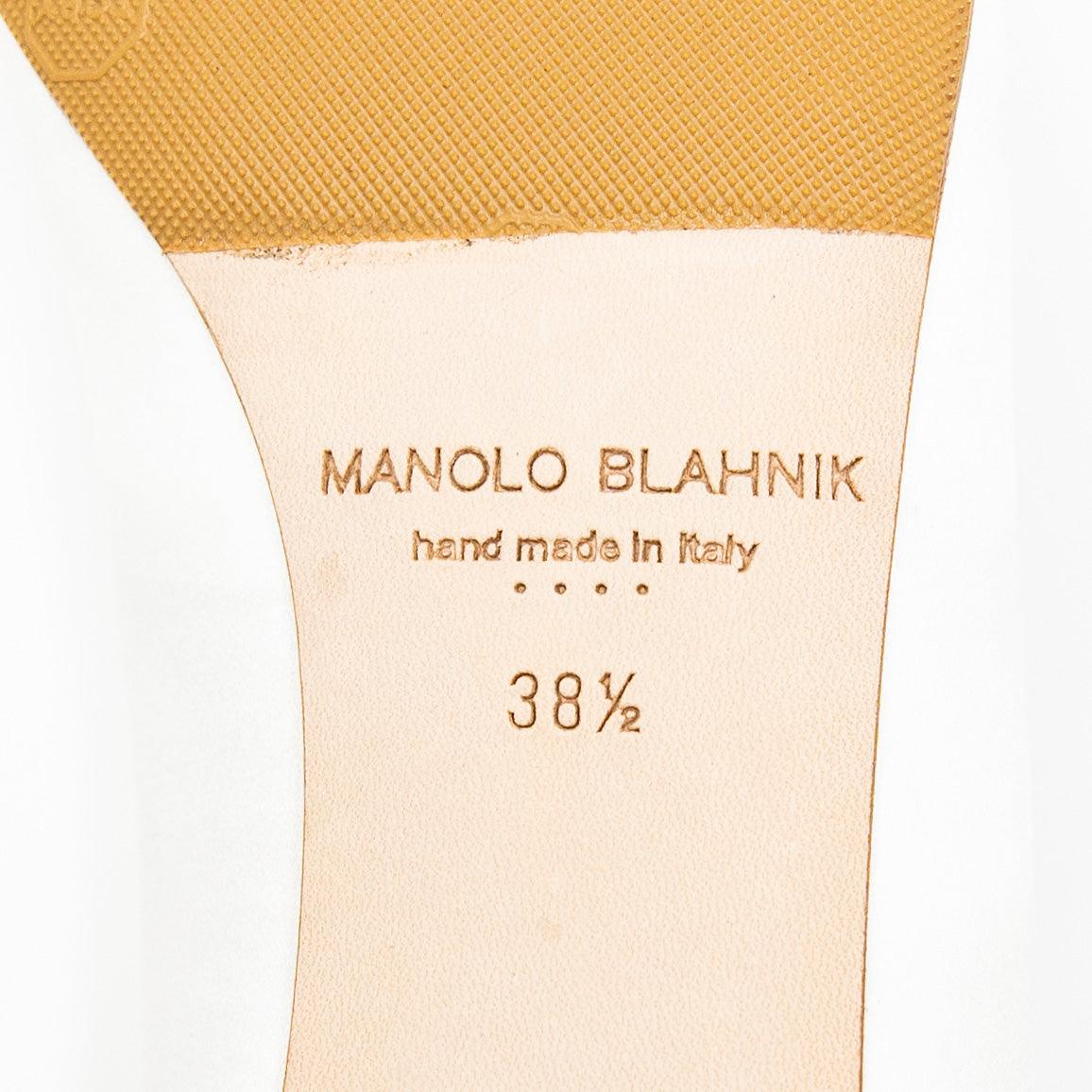 Manolo Blahnik Cream Hangisi Flats 38.5