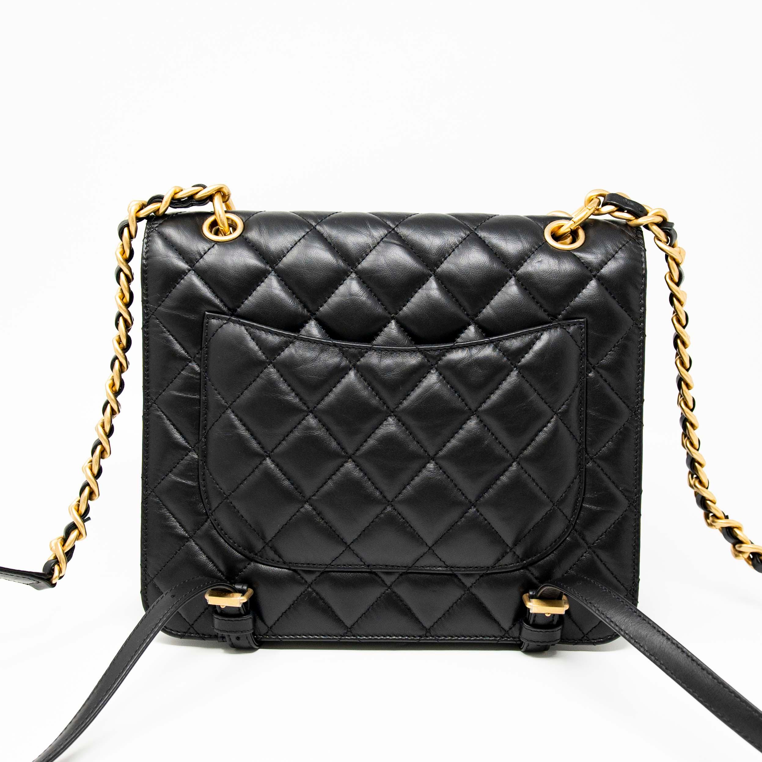 Chanel Black Square Backpack