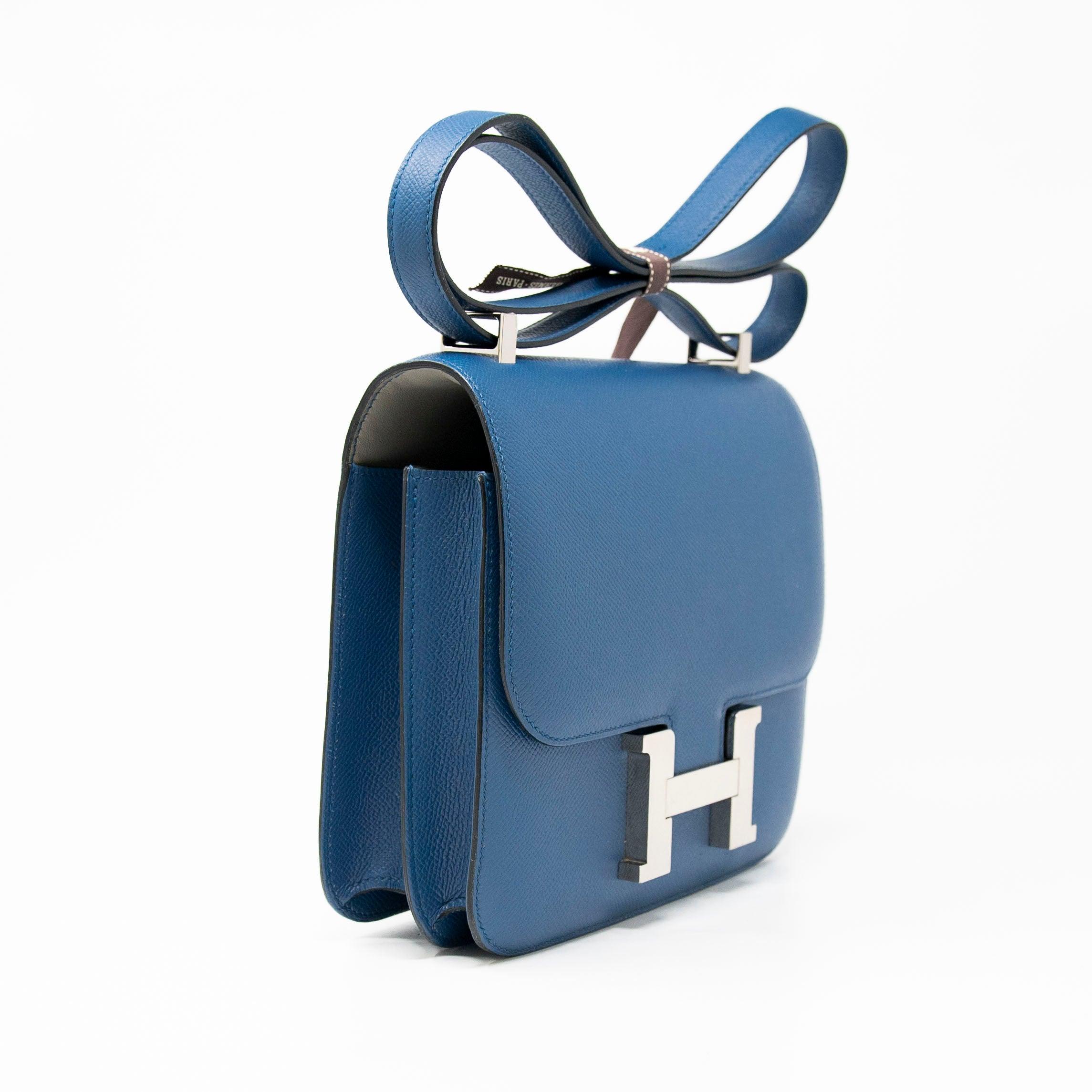 Hermes Blue Agate Epsom Constance 24