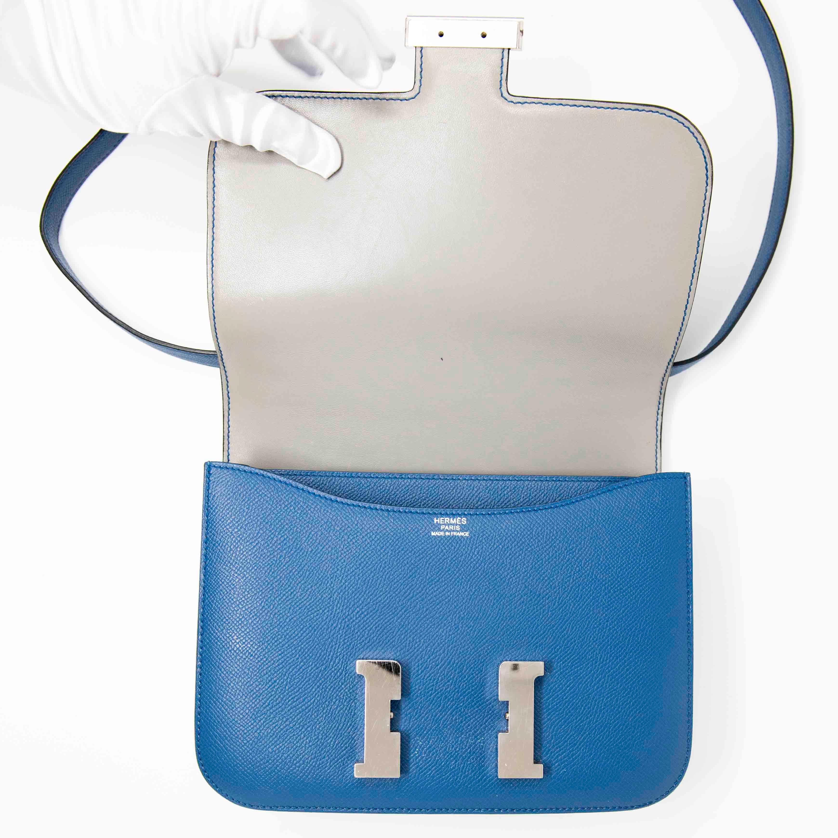 Hermes Blue Agate Epsom Constance 24