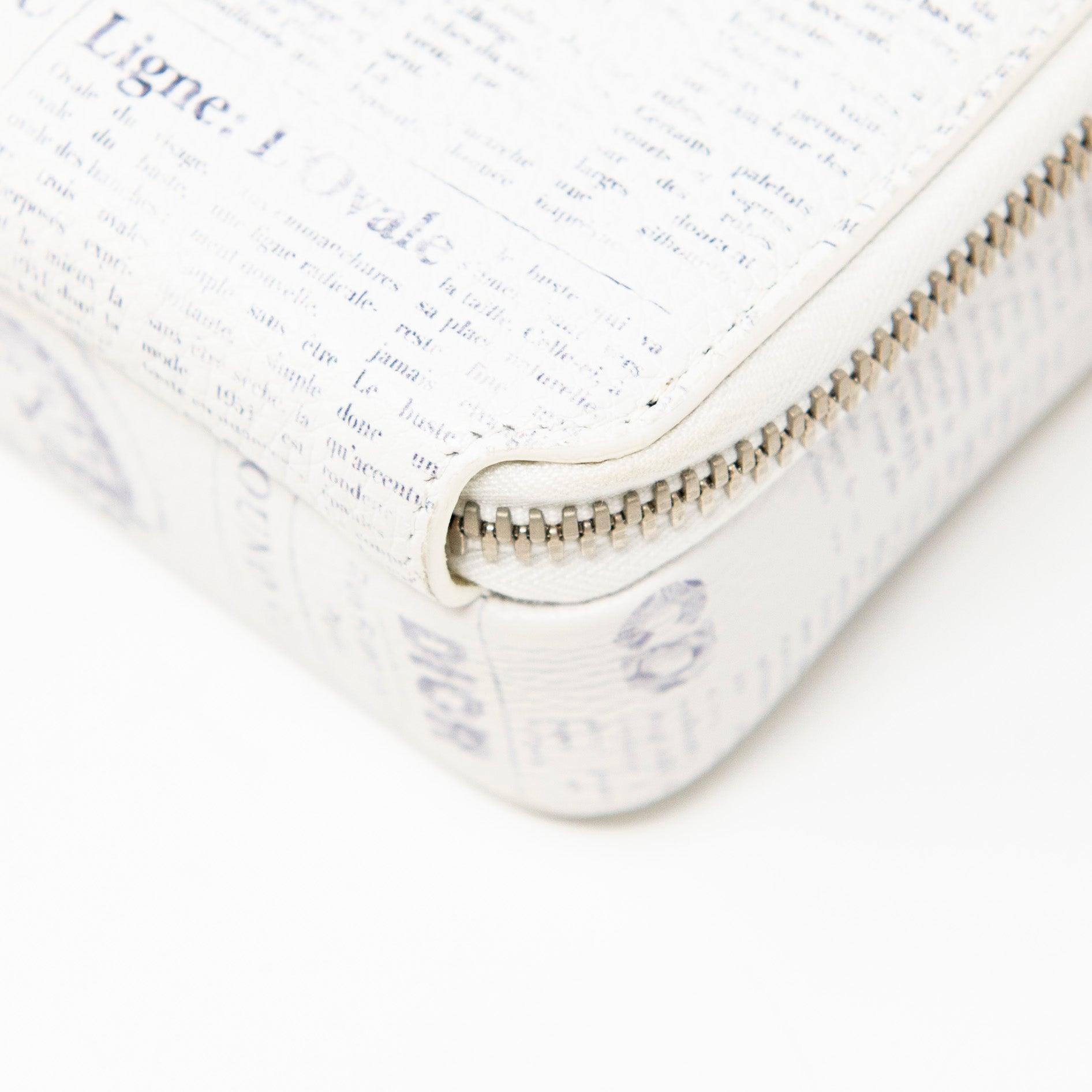 Dior White Double Zip Newspaper Pouch