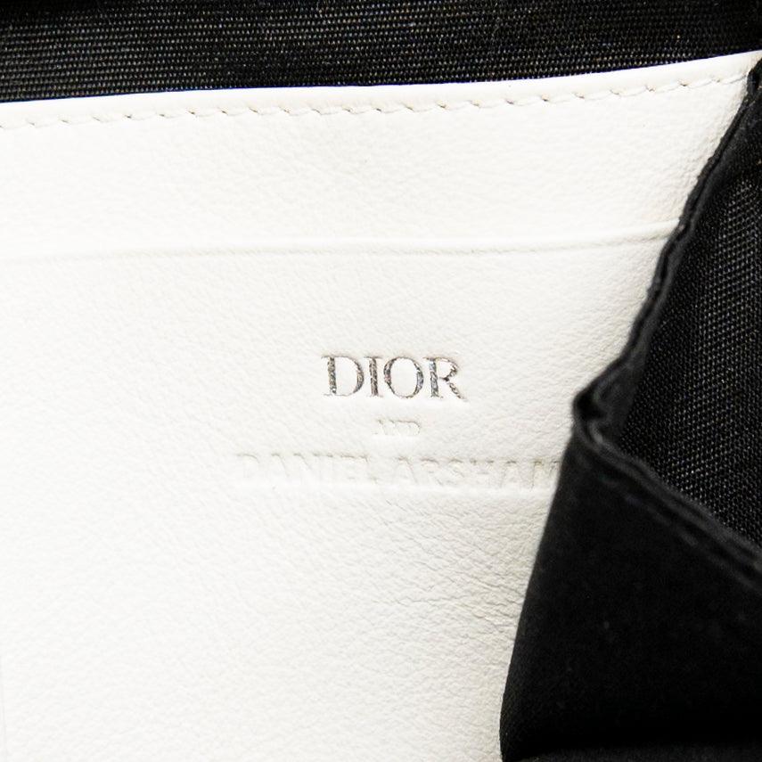 Dior White Double Zip Newspaper Pouch