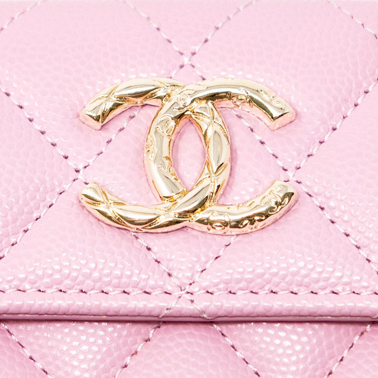 Chanel Pink Trifold Flap Wallet