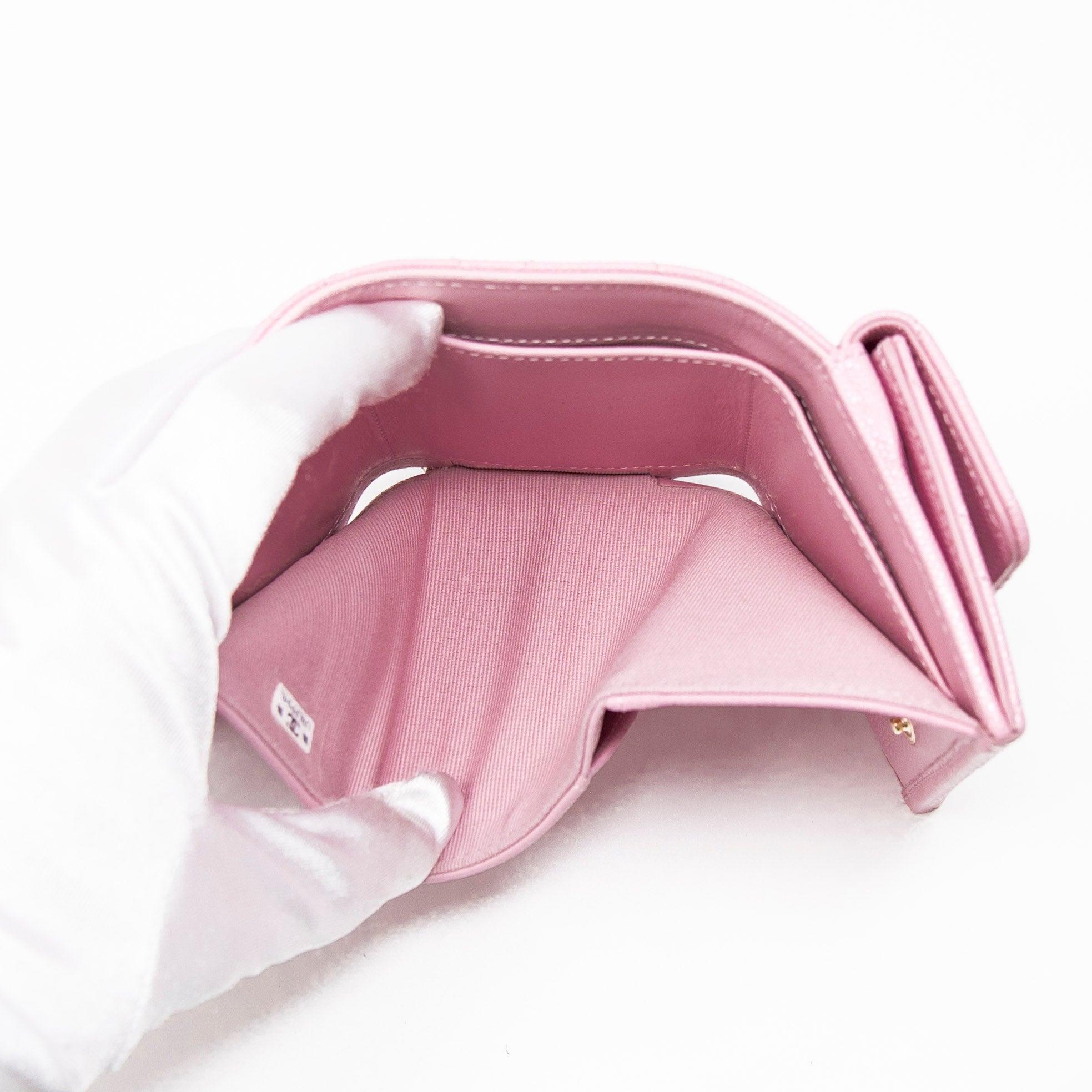 Chanel Pink Trifold Flap Wallet