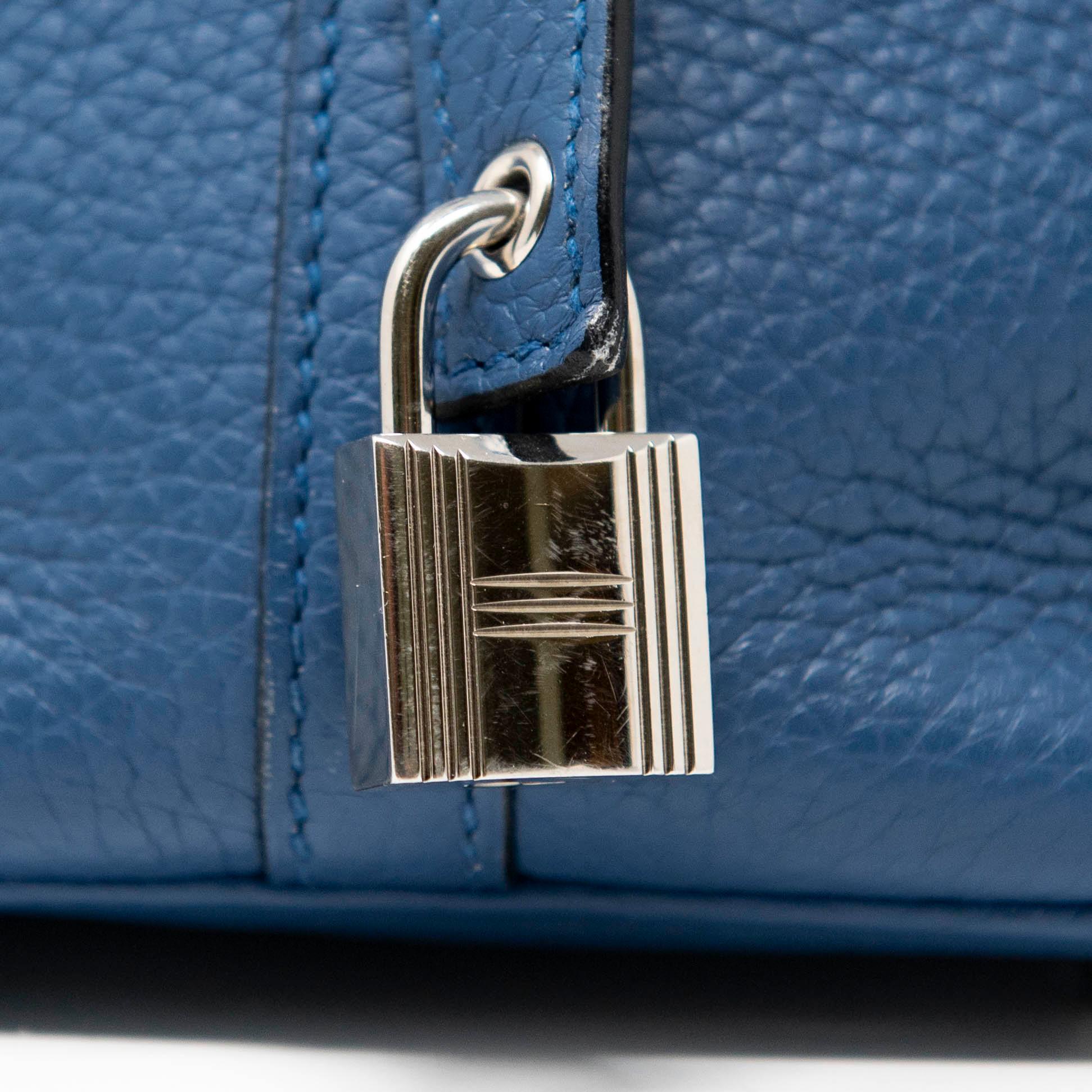 Hermes Bleu Agate Clemence Picotin 18