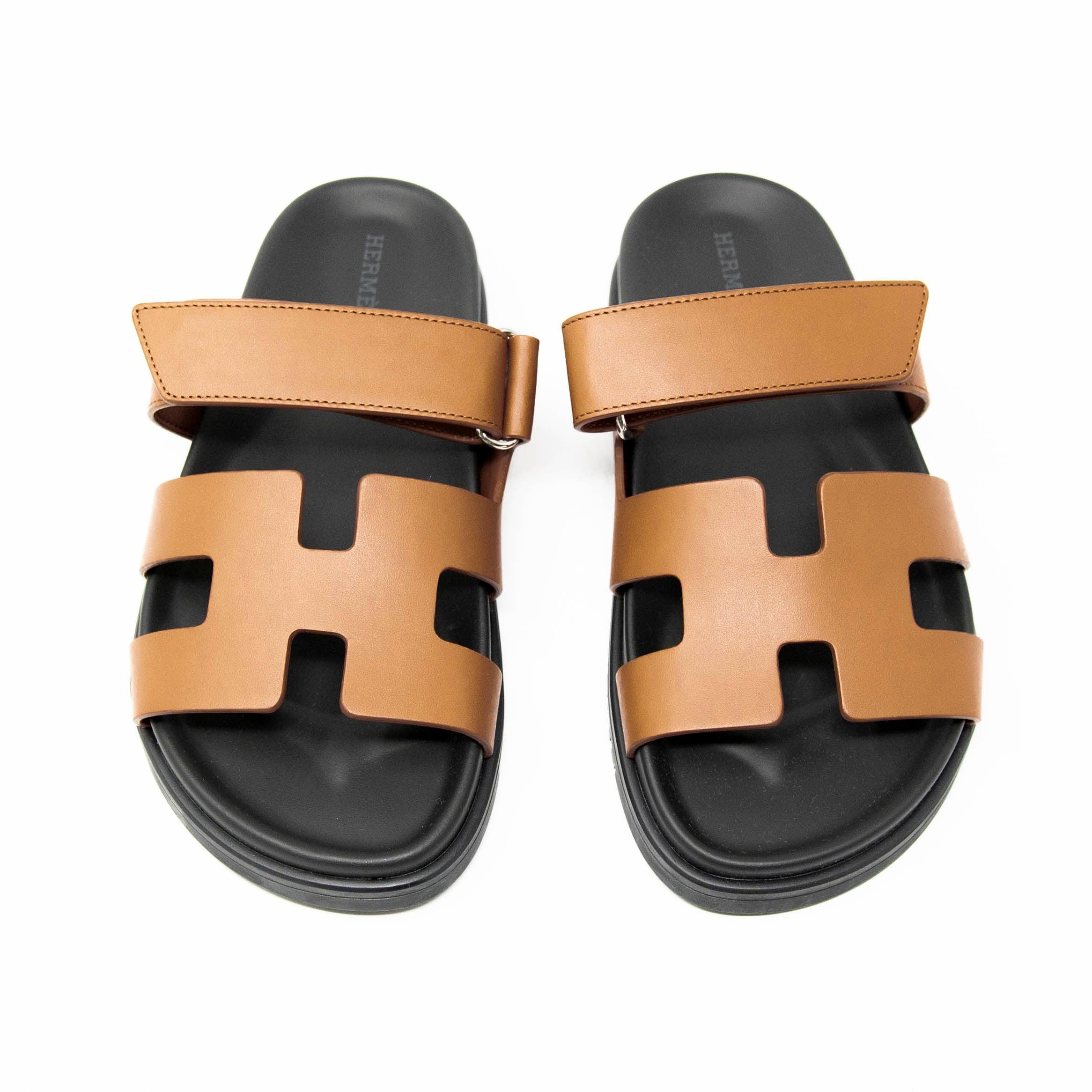 Hermes Gold Chypre Sandals 36