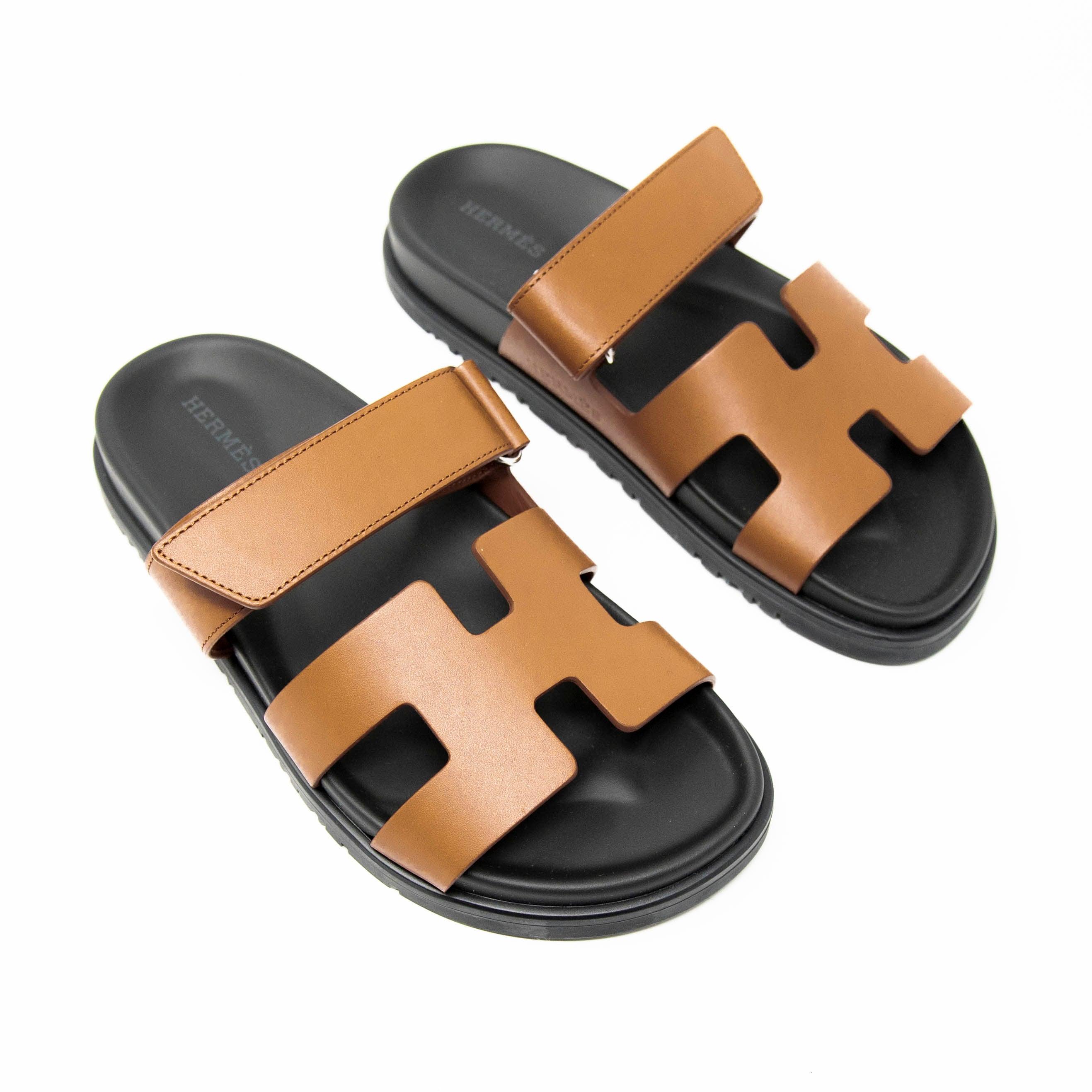 Hermes Gold Chypre Sandals 36