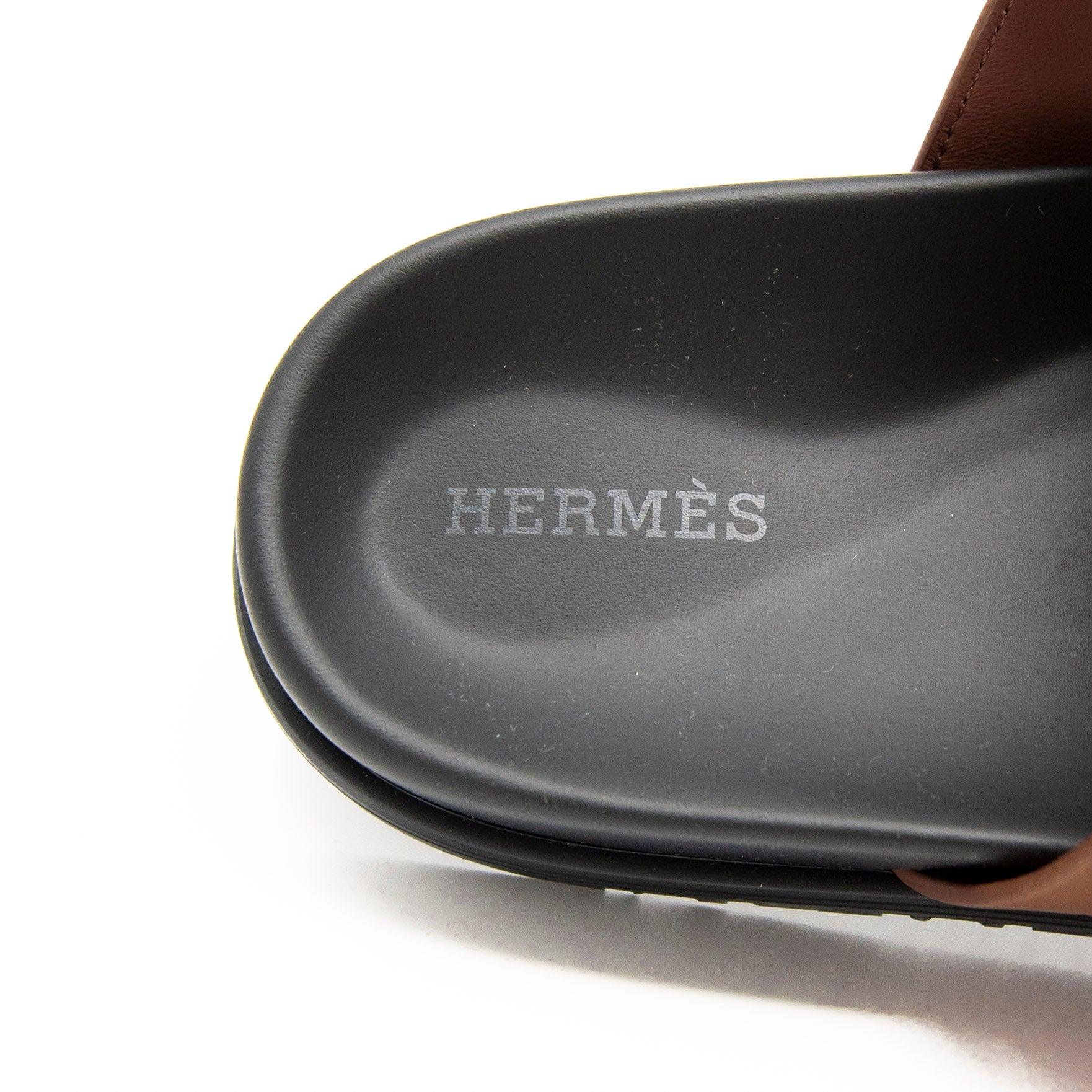 Hermes Gold Chypre Sandals 36