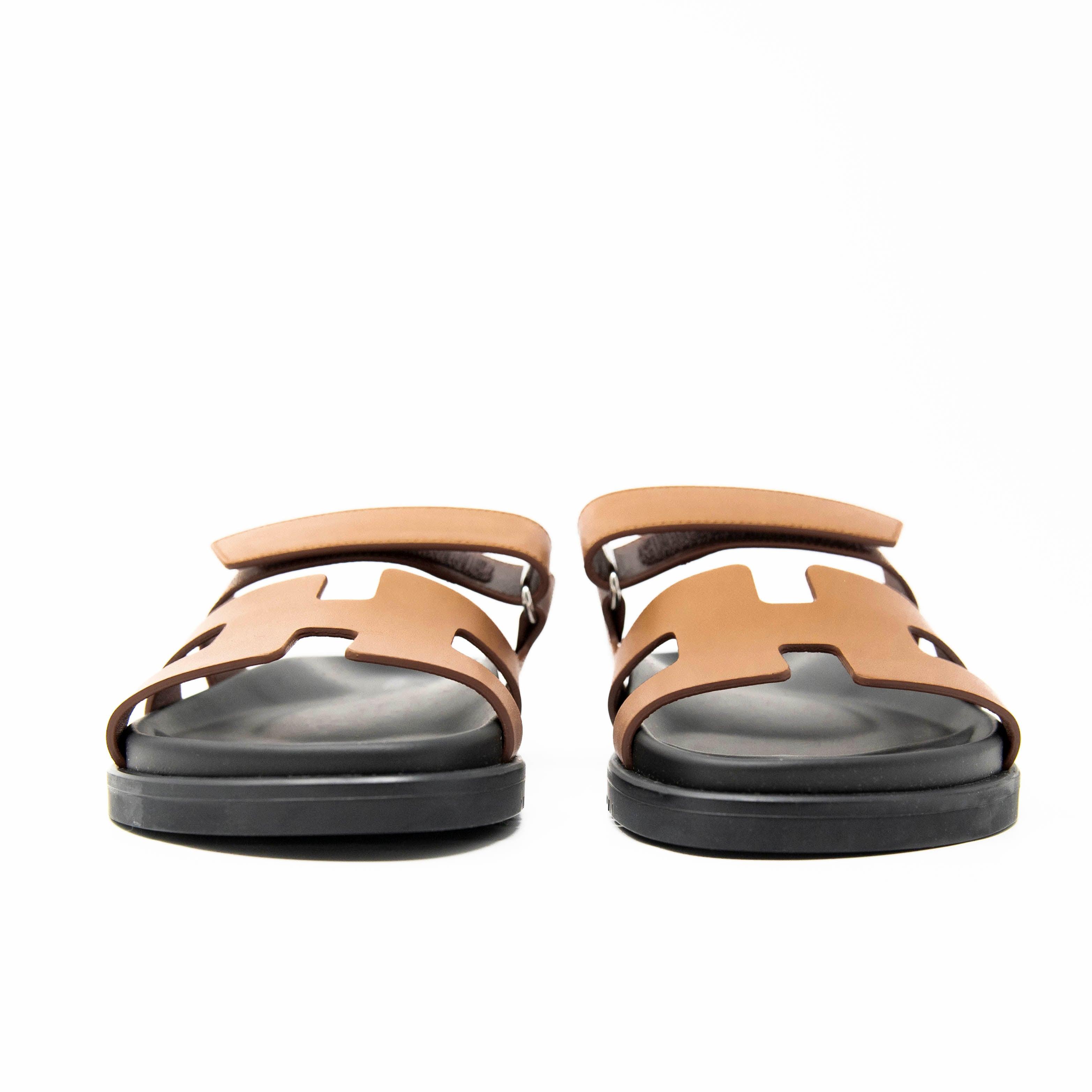 Hermes Gold Chypre Sandals 36