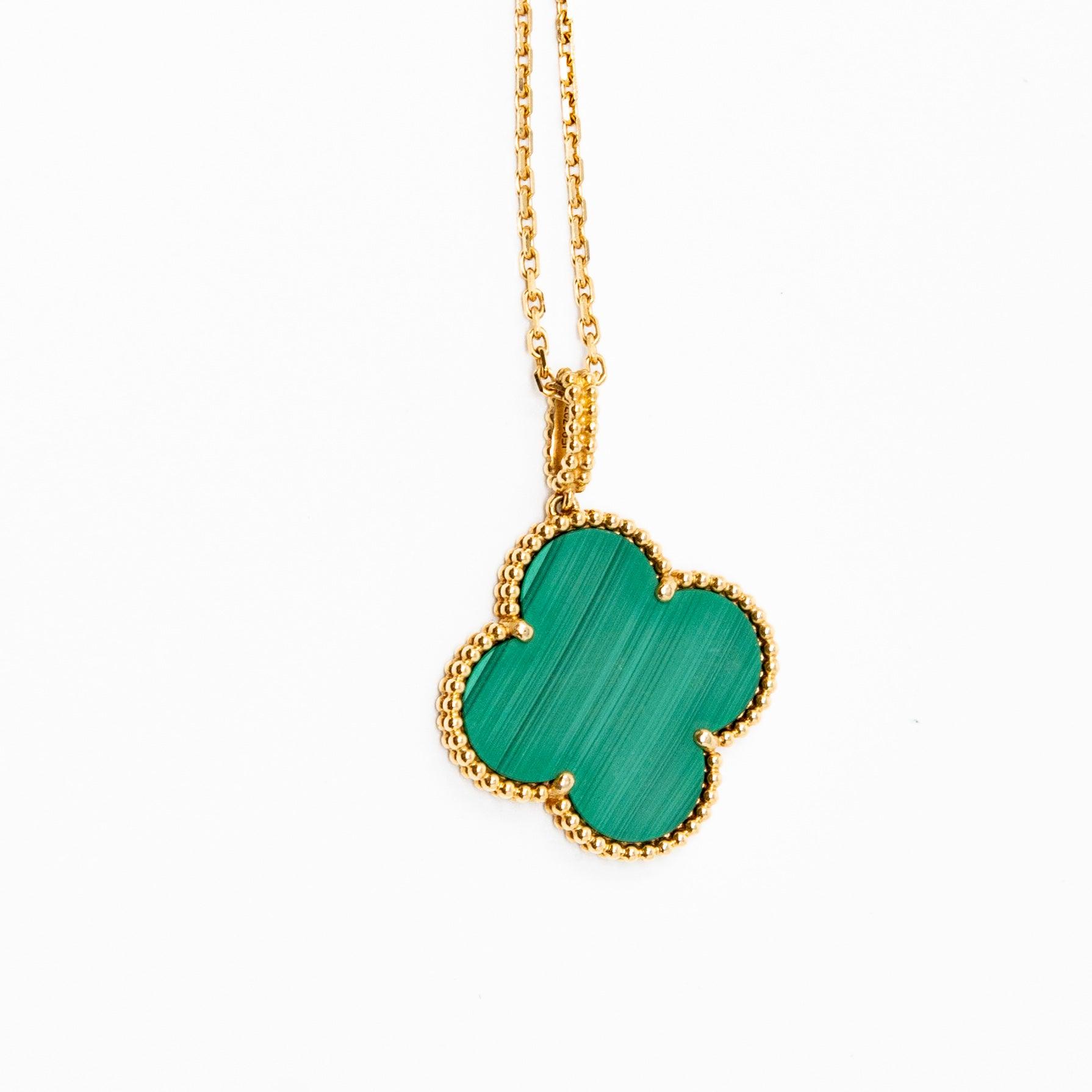 Van Cleef & Arpels 18k Malachite Magic Alhambra Necklace