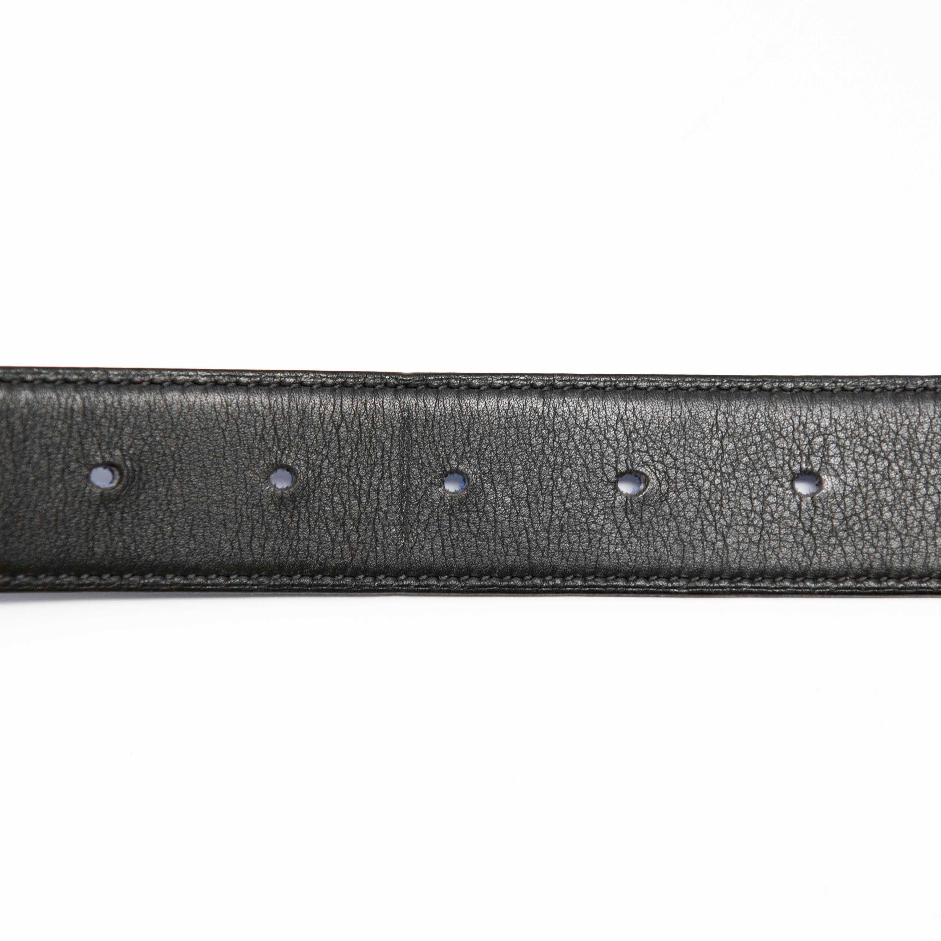 Hermes Bleu Electrique Reversible Belt Strap 85