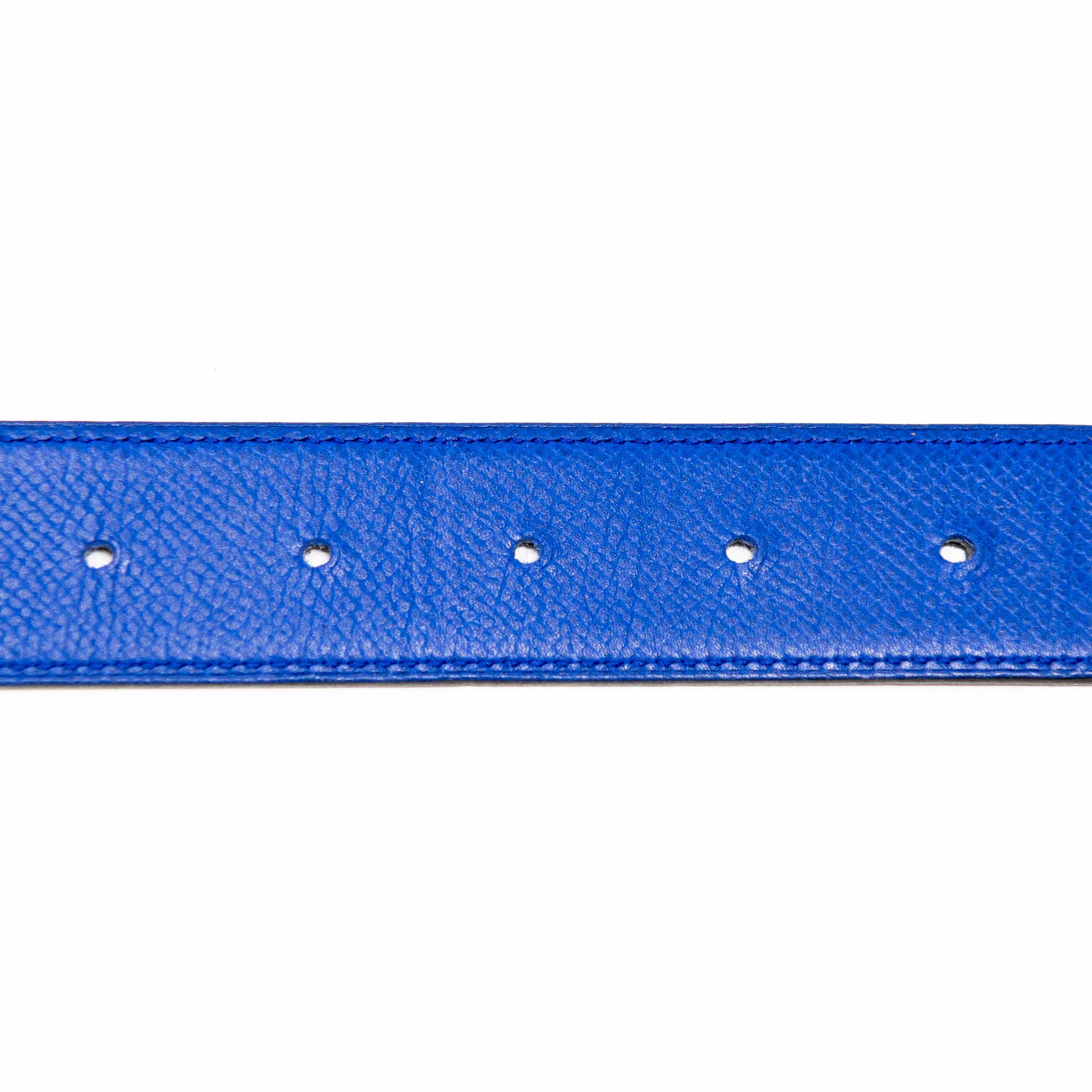 Hermes Bleu Electrique Reversible Belt Strap 85