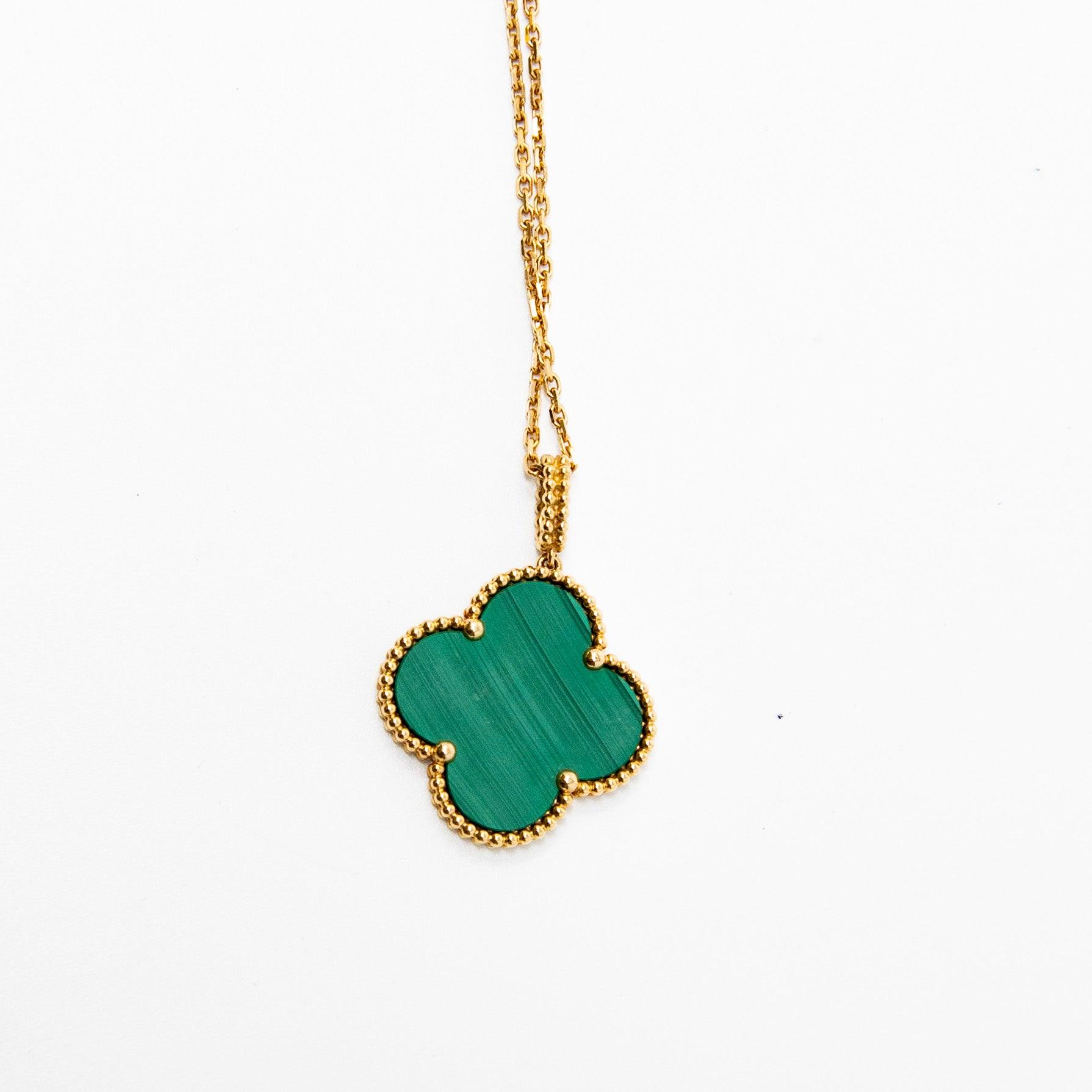 Van Cleef & Arpels 18k Malachite Magic Alhambra Necklace