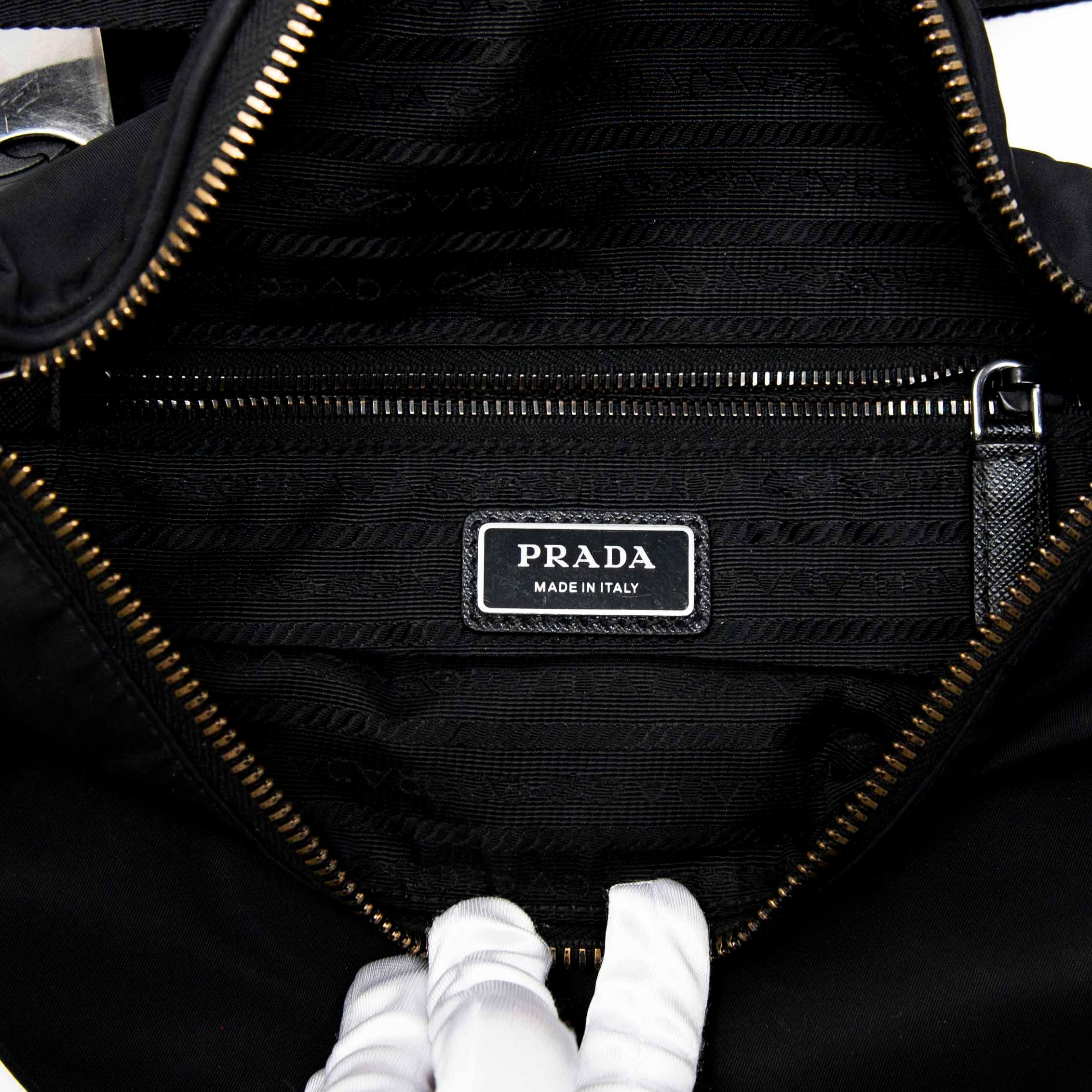 Prada black bag nylon sale