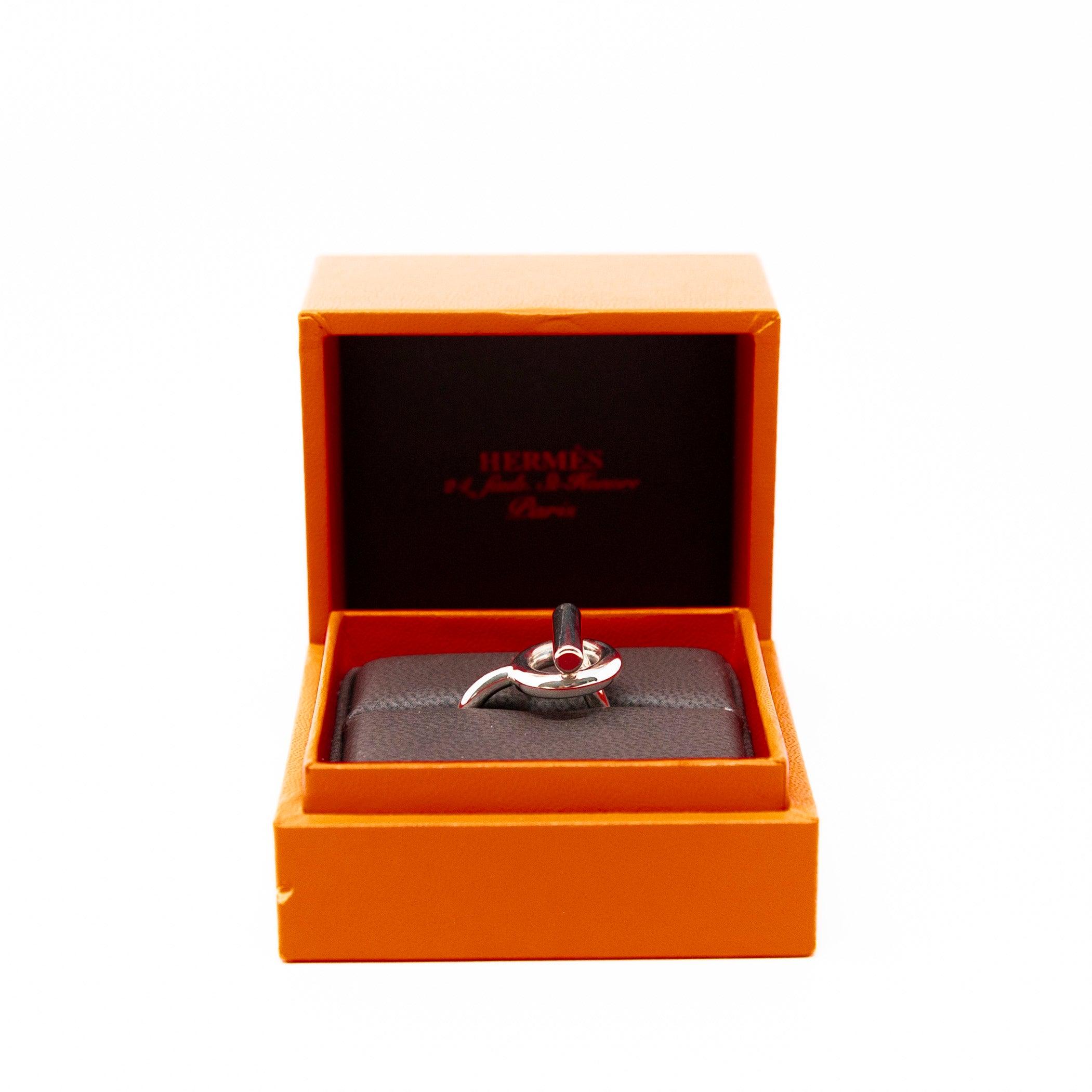 Hermes Silver Echappee Ring 51