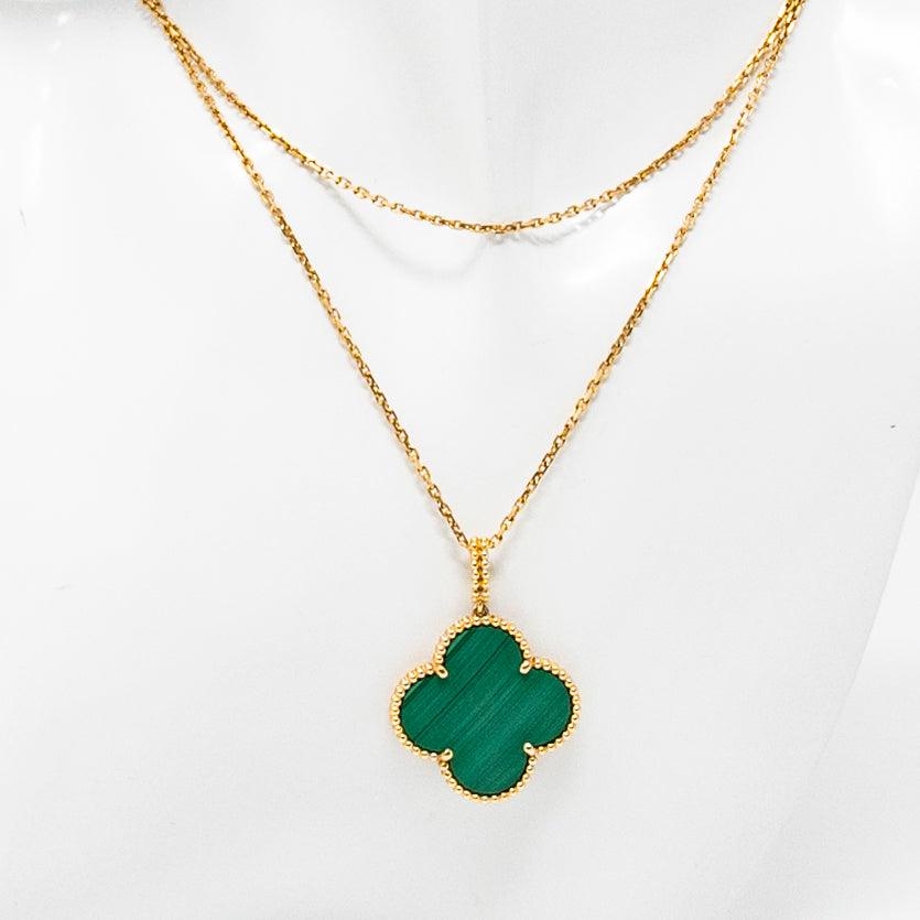 Van Cleef & Arpels 18k Malachite Magic Alhambra Necklace