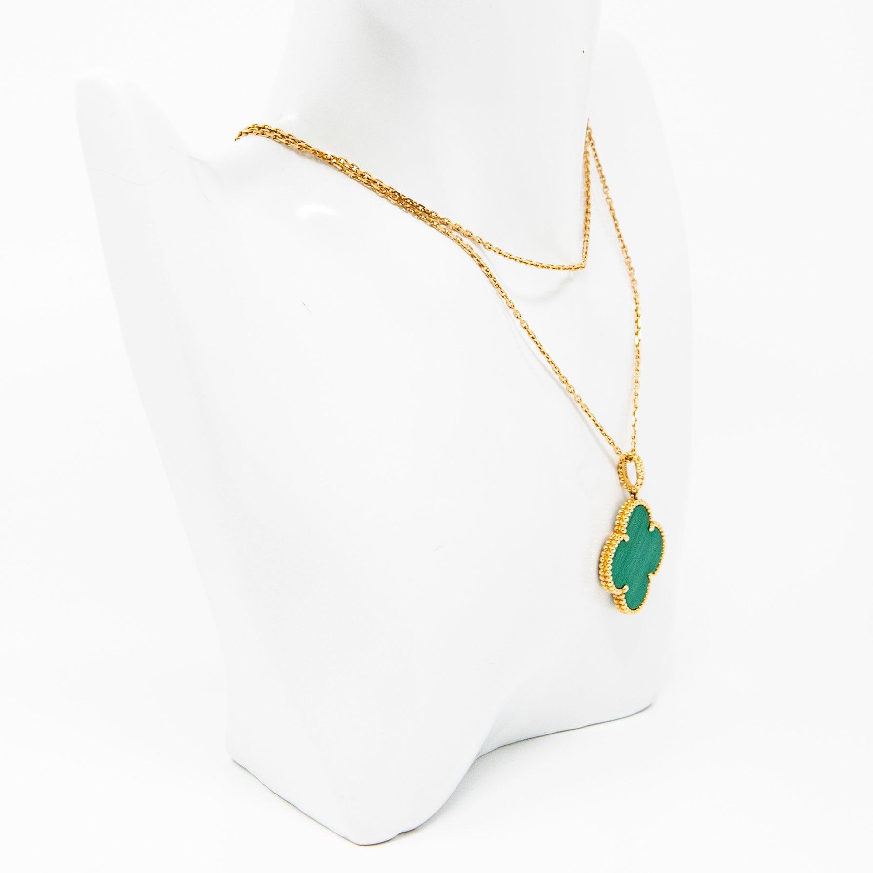 Van Cleef & Arpels 18k Malachite Magic Alhambra Necklace