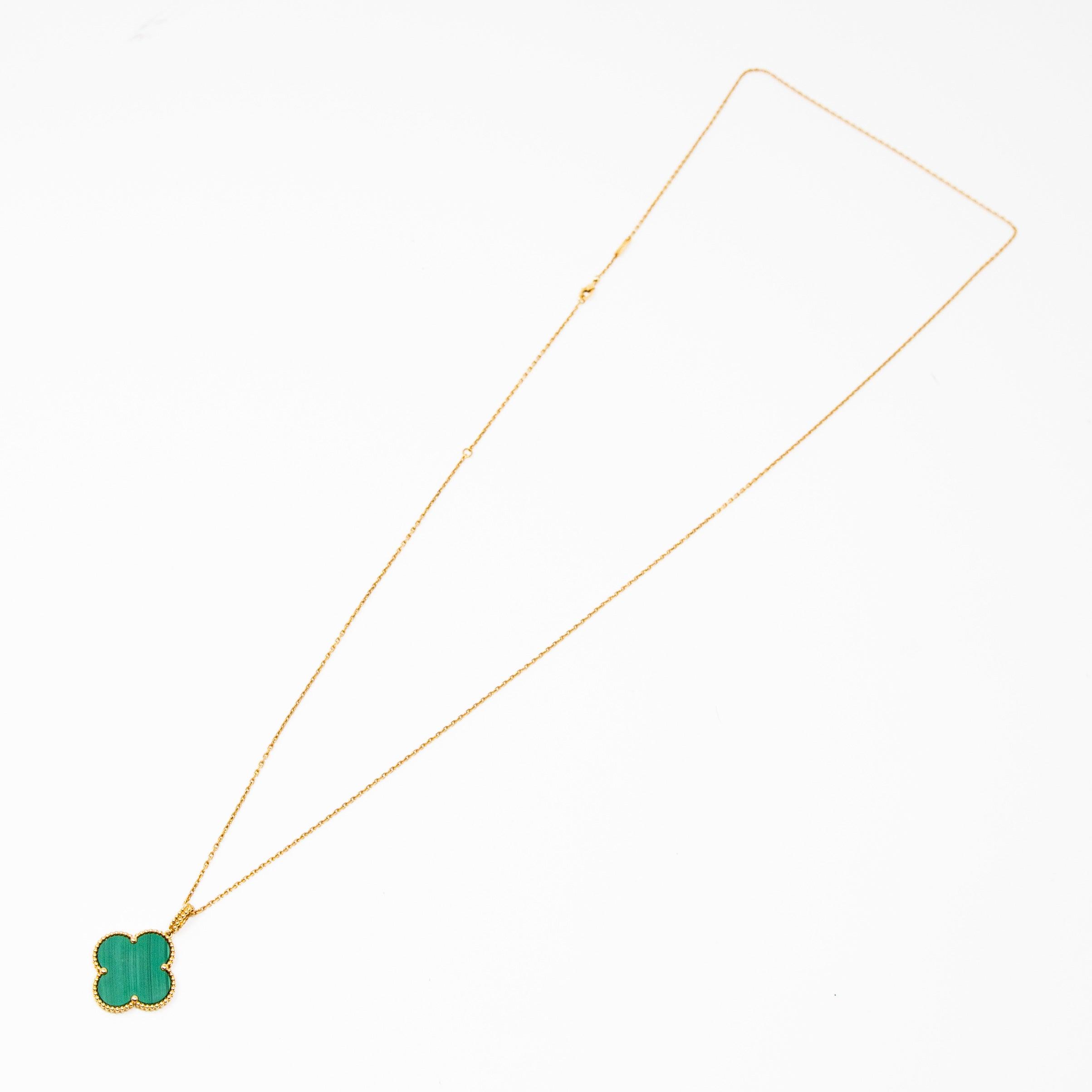 Van Cleef & Arpels 18k Malachite Magic Alhambra Necklace