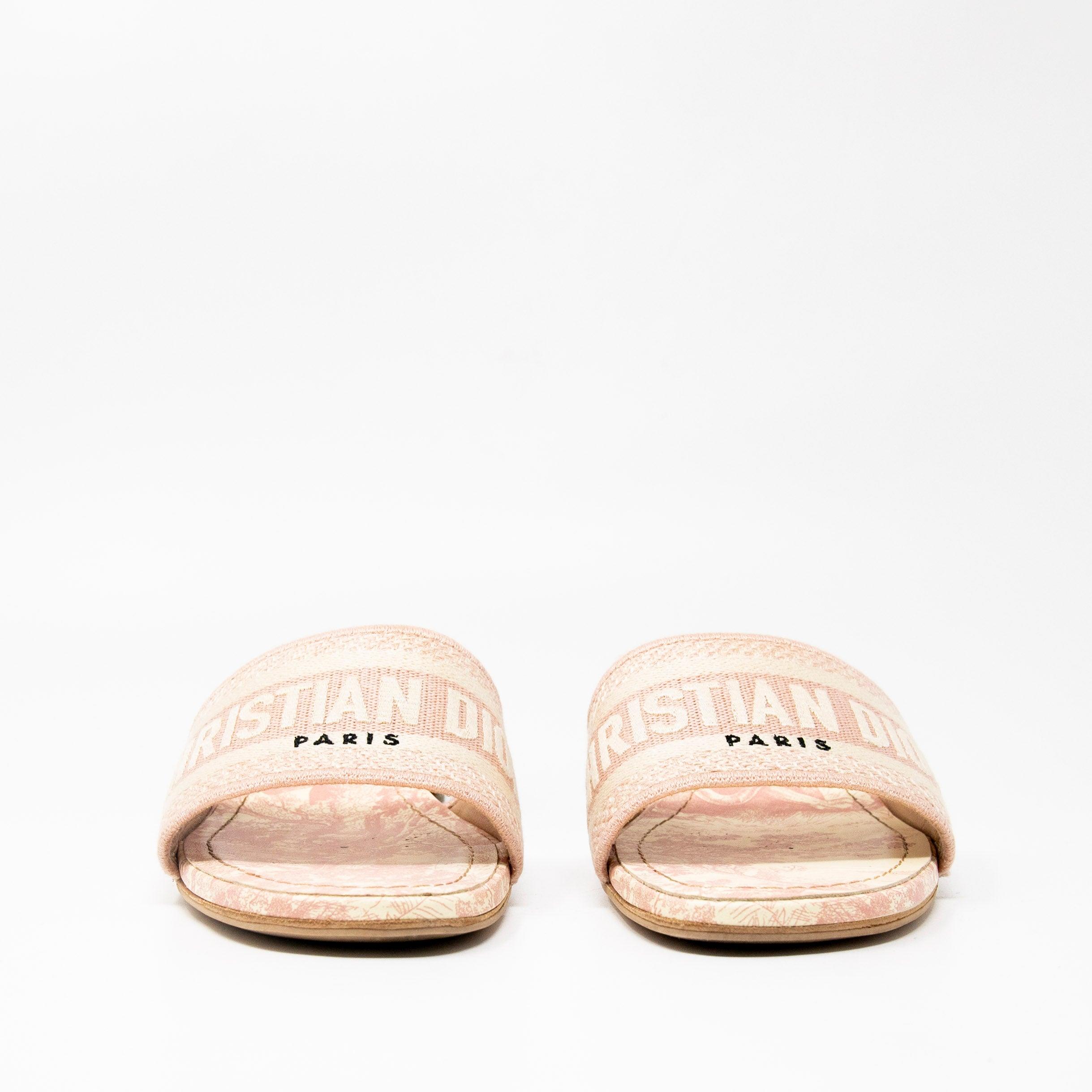 Dior Pink Dway Heeled Slides 37.5