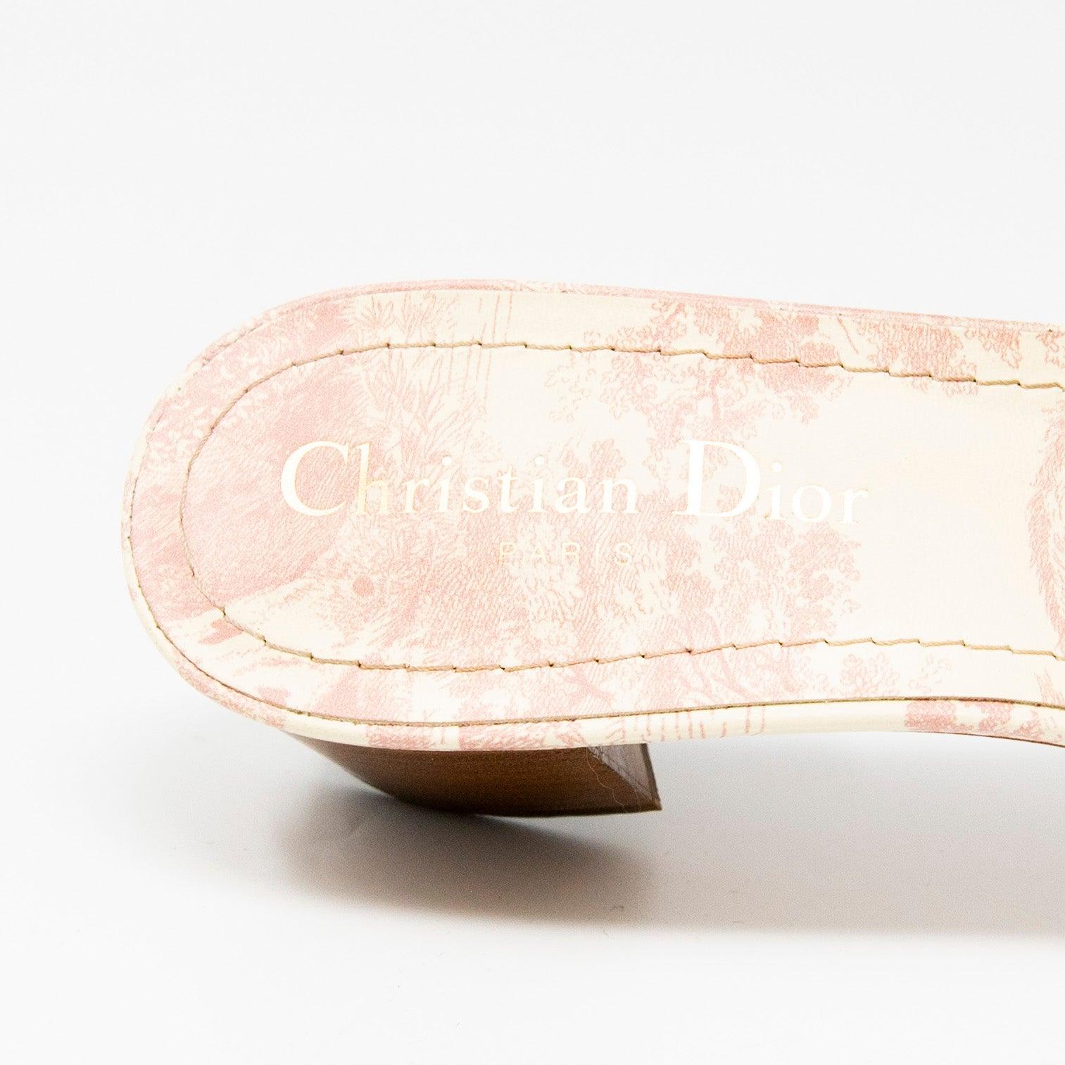 Dior Pink Dway Heeled Slides 37.5