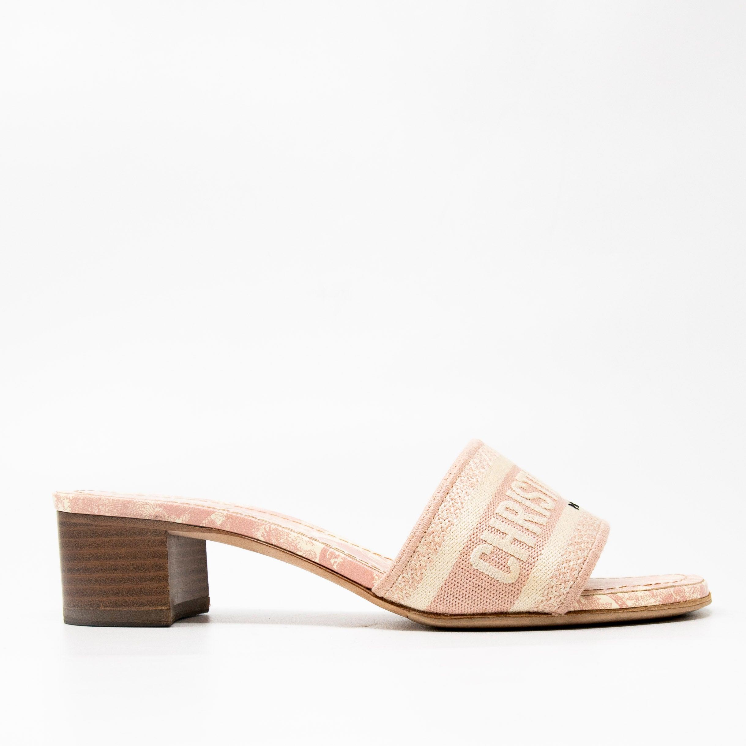 Dior Pink Dway Heeled Slides 37.5