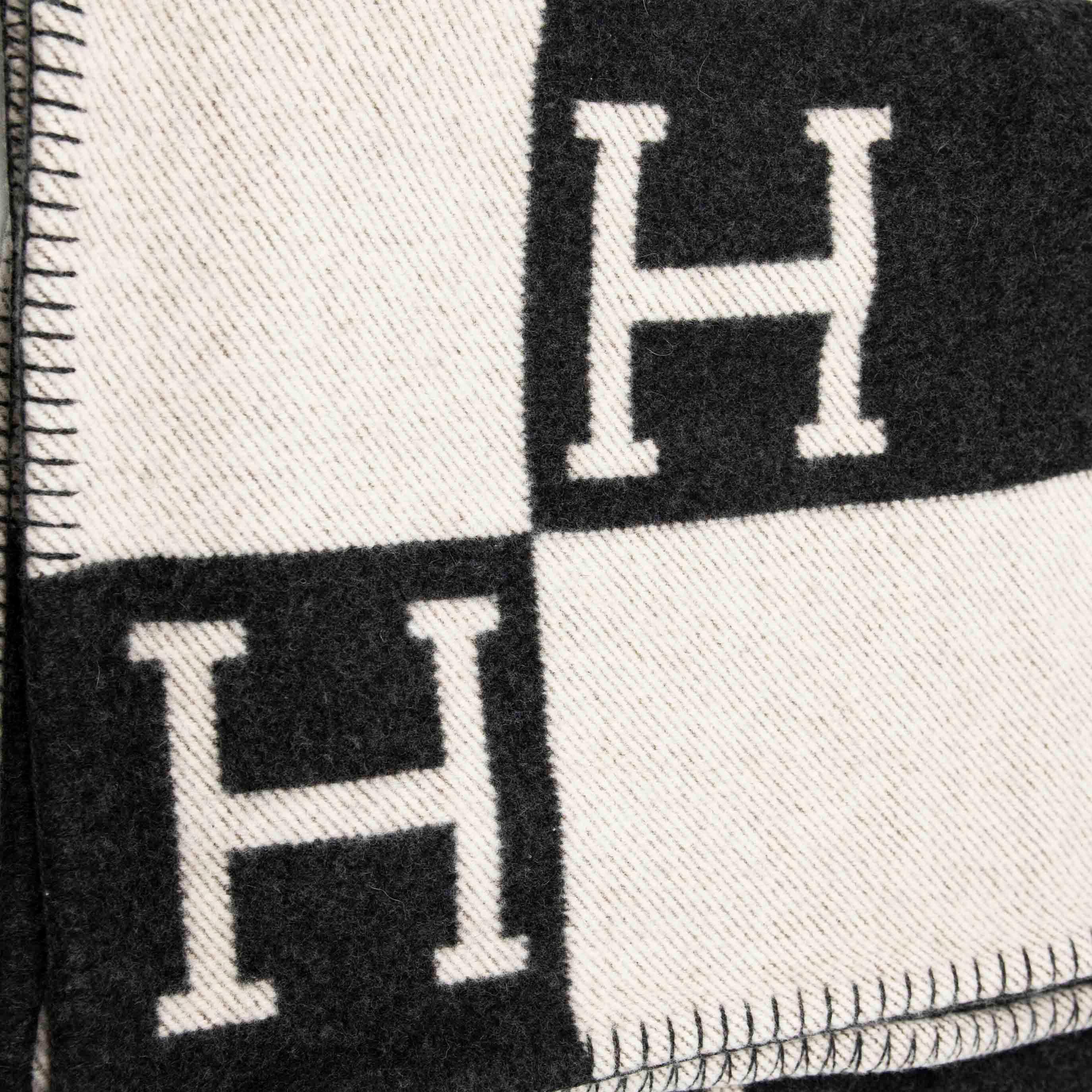 Hermes Gris Fonce Avalon Throw Blanket